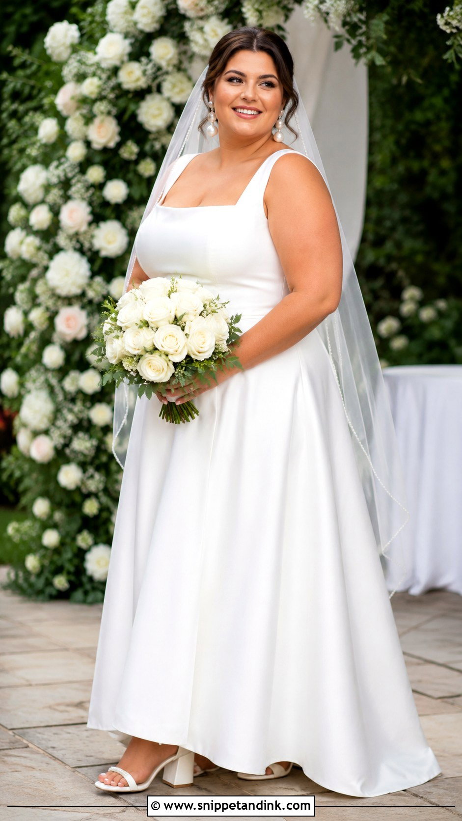Plus Size A Line Ankle Length Wedding Dress - Snippet and Ink - 20 Ankle Wedding Dress Ideas