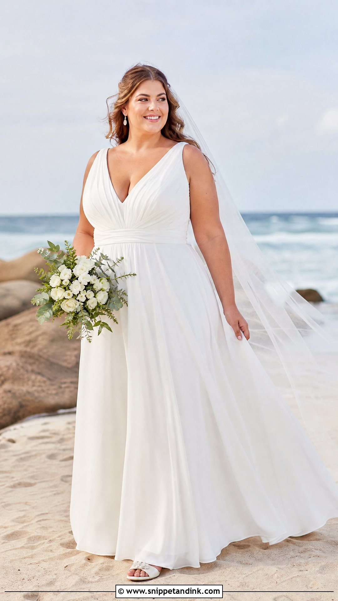 Plus Size A Line Beach Wedding Dress - Snippet and Ink - 20 Summer Wedding Dress Beach Ideas