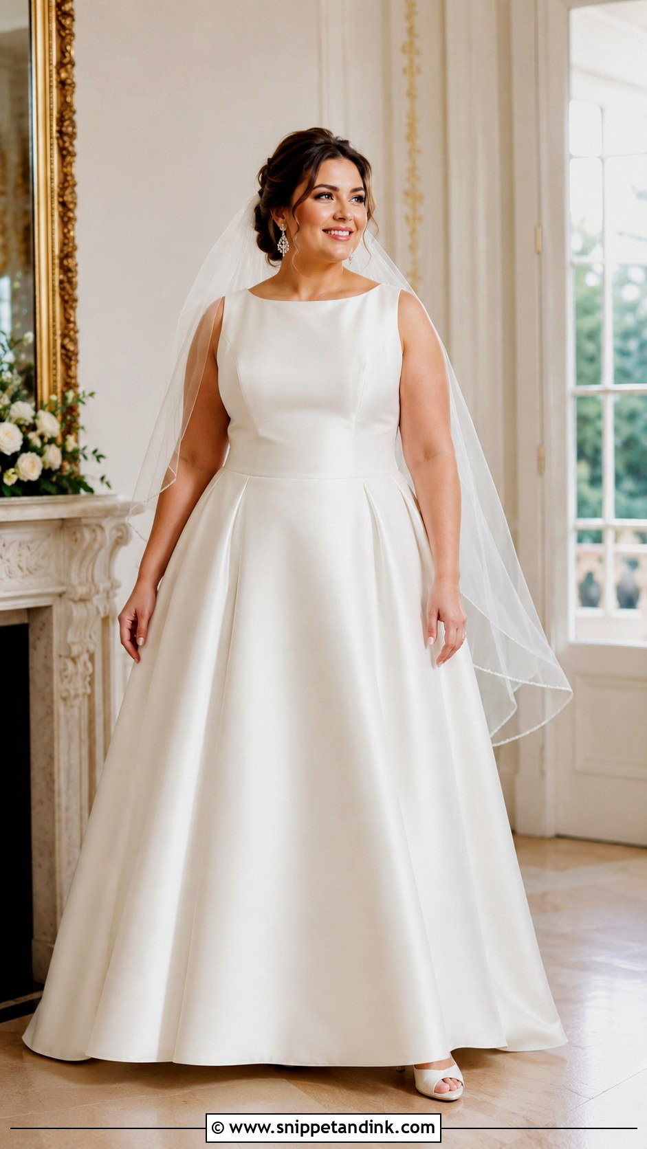 Plus Size A Line Boat Neck Wedding Dress - Snippet and Ink - 20 Boat Neck Wedding Dresses