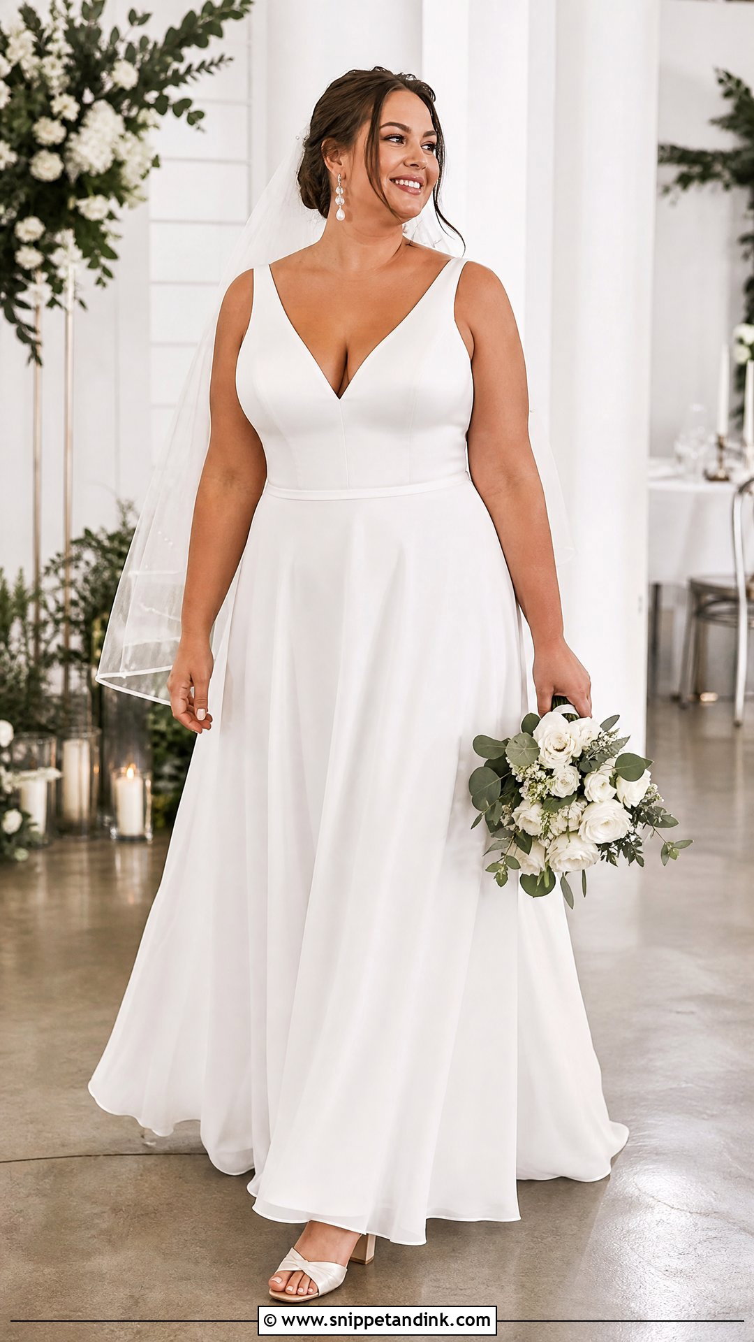 Plus Size A Line Bridal Gown - Snippet and Ink - 20 Plus Size Bridal Gowns