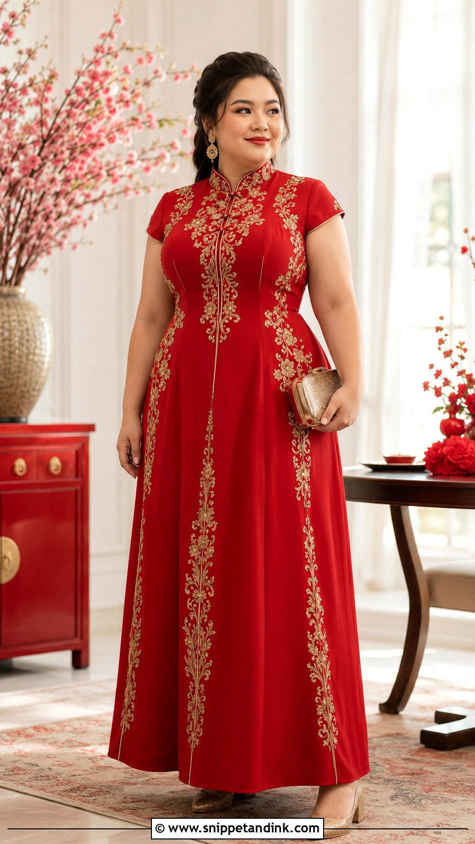 Plus Size A Line Cheongsam Wedding Dress - Snippet and Ink - 20 Cheongsam Wedding Dress Ideas
