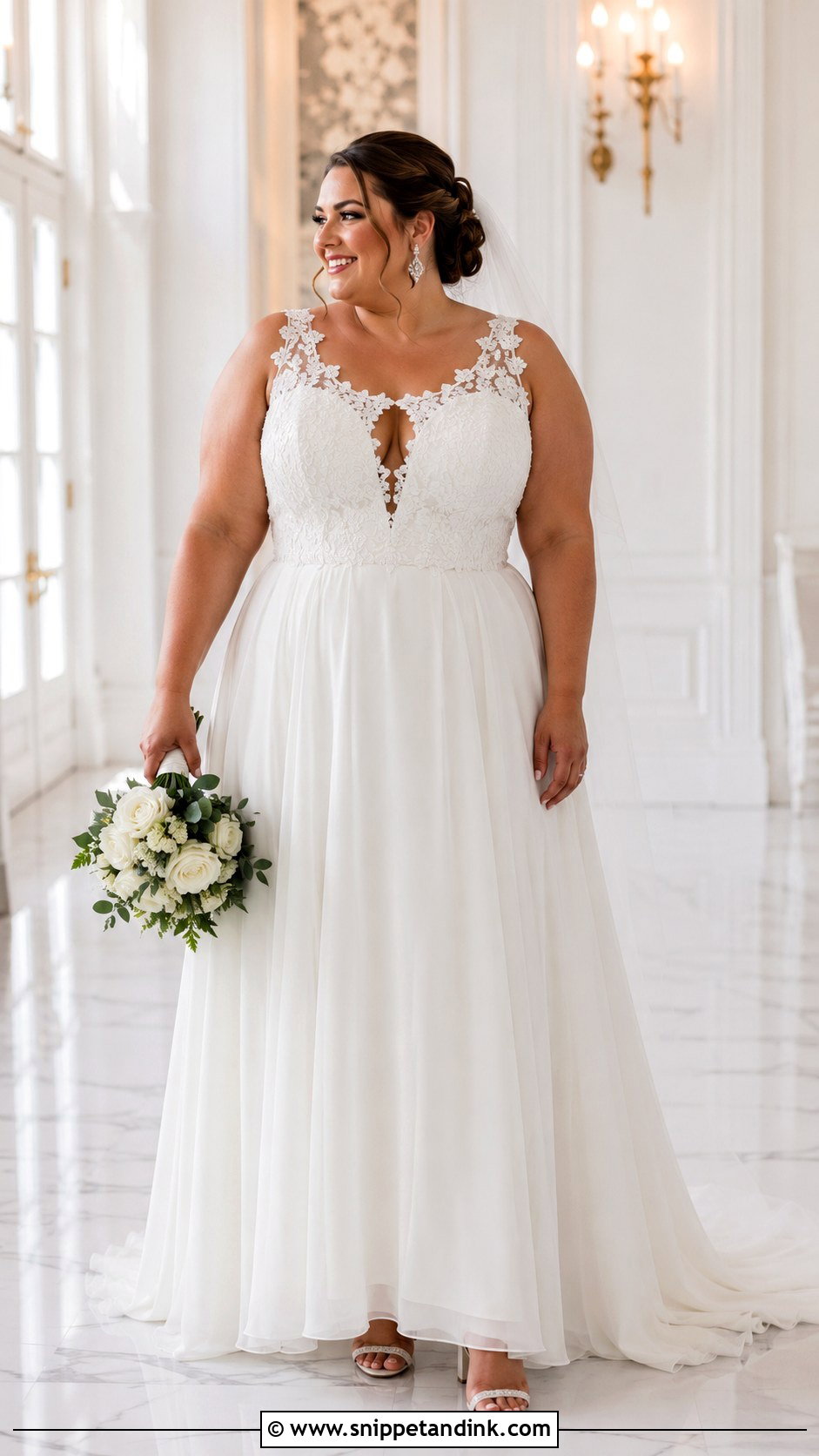 Plus Size A Line Keyhole Wedding Dress - Snippet and Ink - 20 Keyhole Wedding Dress Ideas