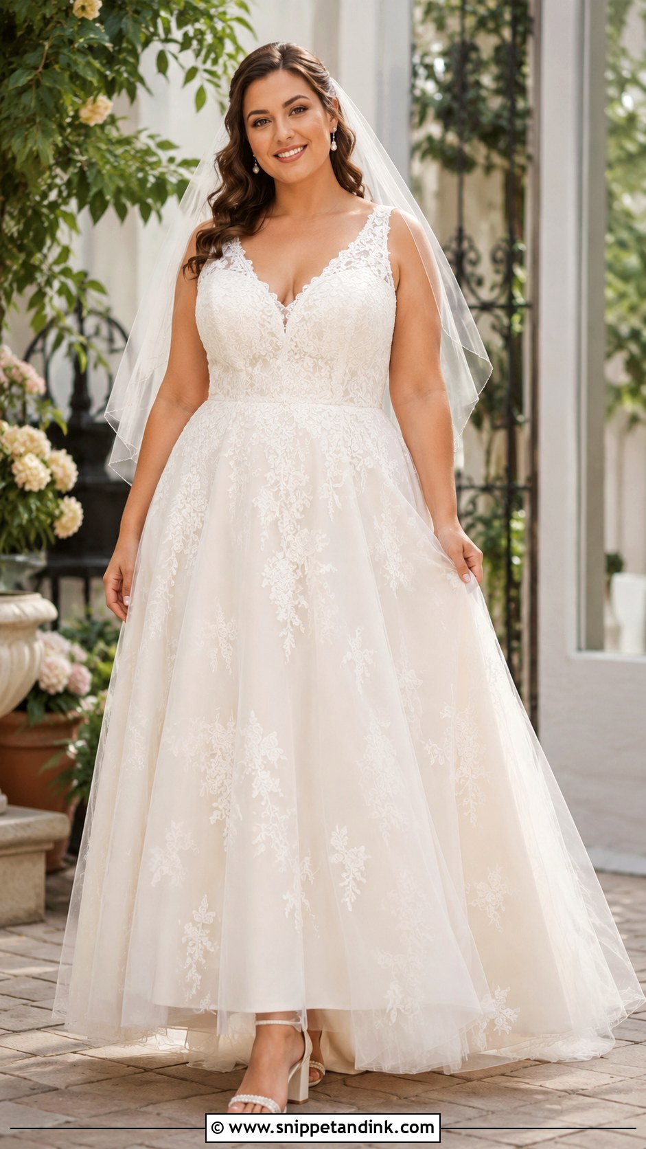 Plus Size A Line Lace Wedding Dress - Snippet and Ink - 20 Big Size Wedding Dress Ideas