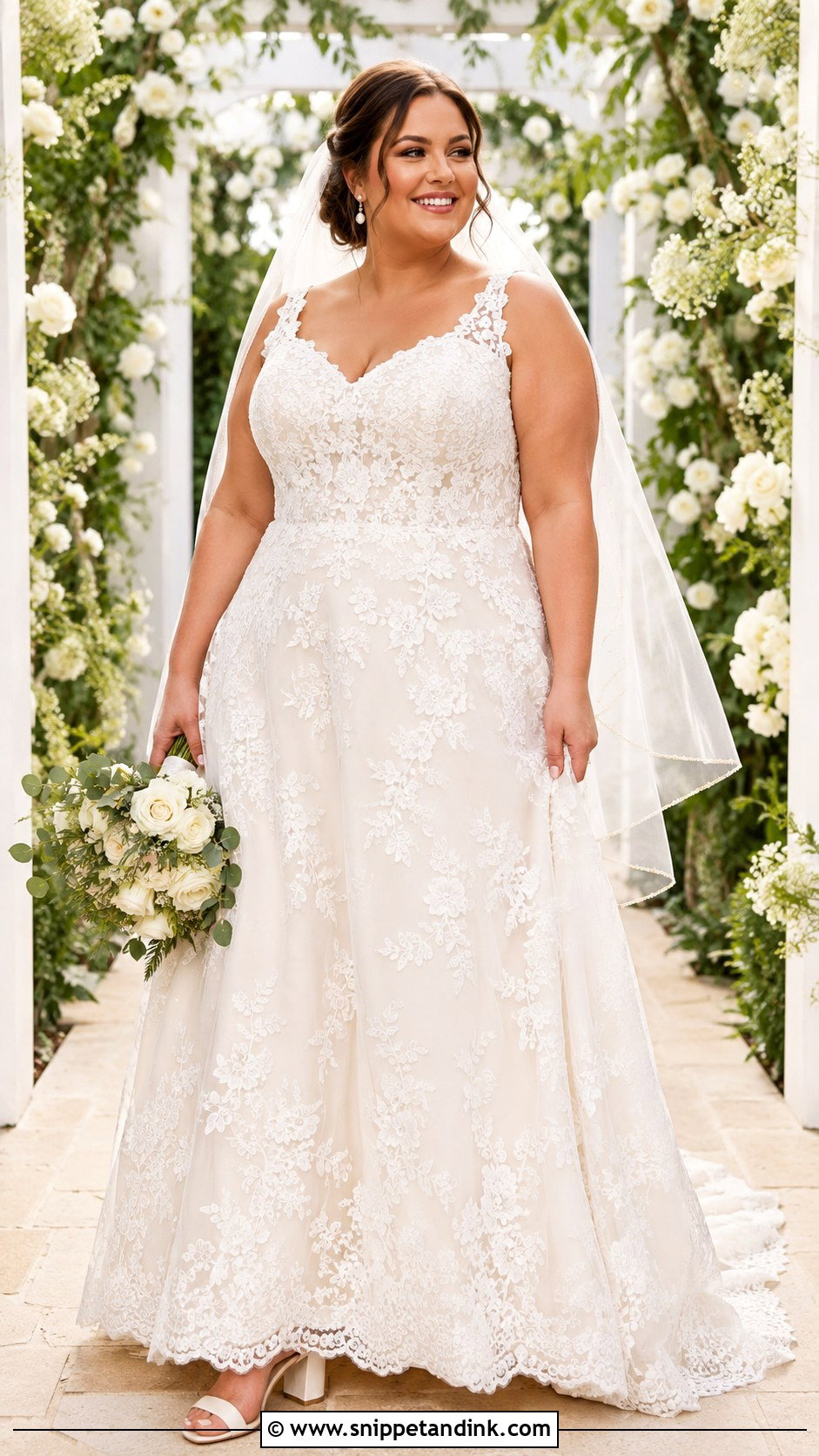 Plus Size A Line Lace Wedding Dress - Snippet and Ink - 20 Elegant Plus Size Wedding Dress Curvy Bride Ideas