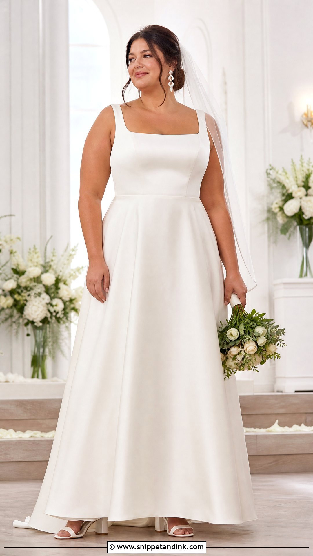 Plus Size A Line Long Wedding Dress - Snippet and Ink - 25 Long Wedding Dress Ideas
