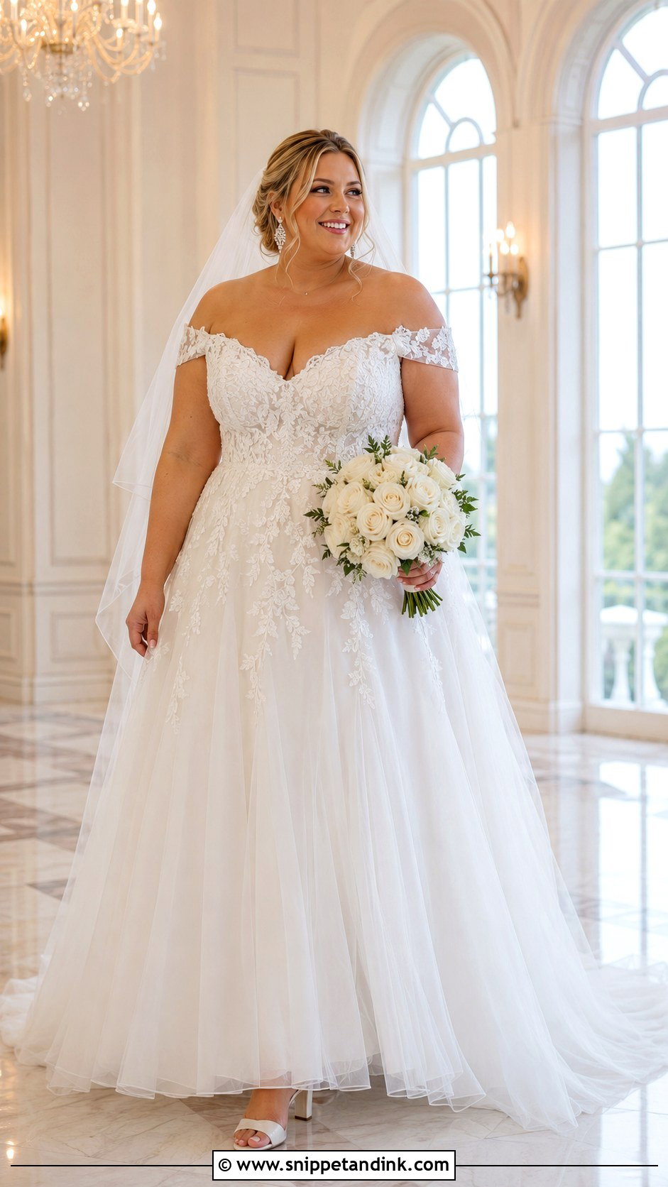 Plus Size A Line Off the Shoulder Wedding Dress - Snippet and Ink - 20 A Line Wedding Dress Off the Shoulder Ideas
