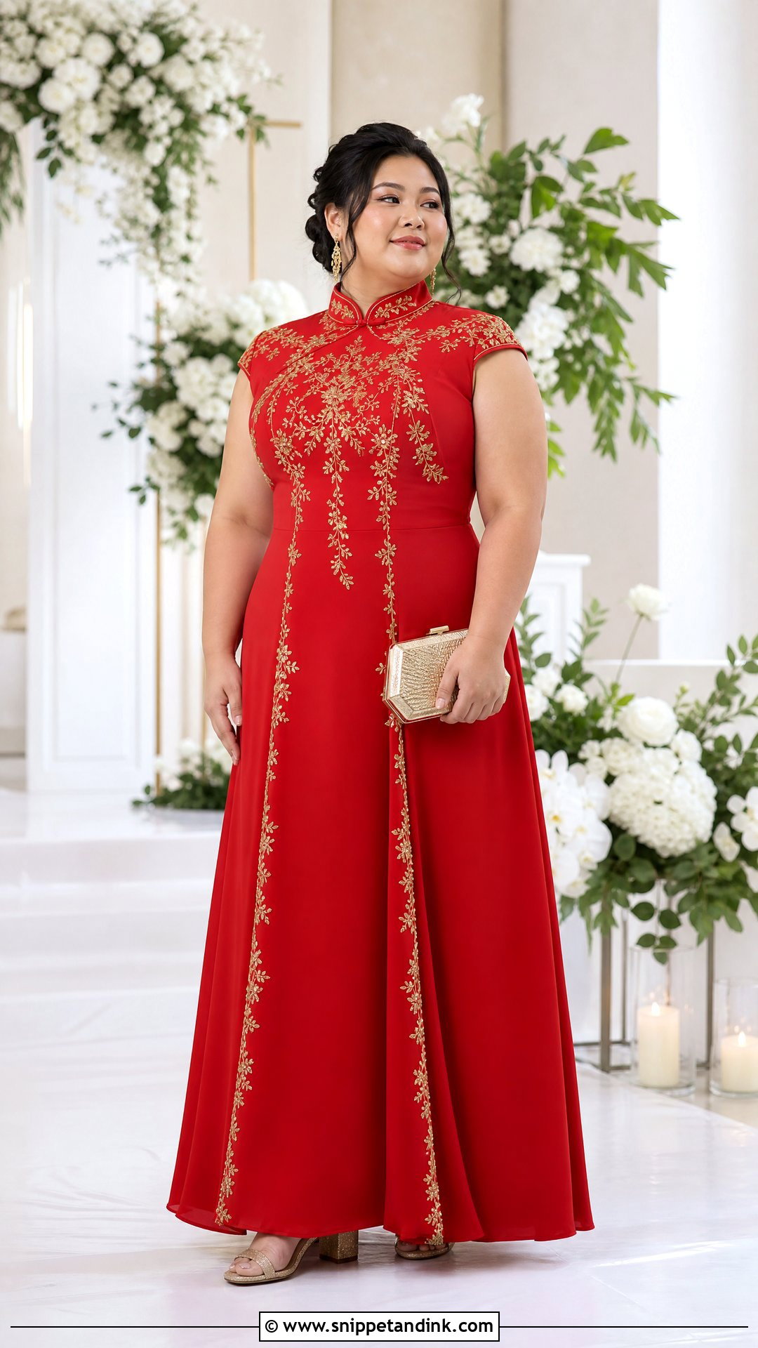 Plus Size A Line Qipao Wedding Dress - Snippet and Ink - 20 Qipao Wedding Dress Ideas