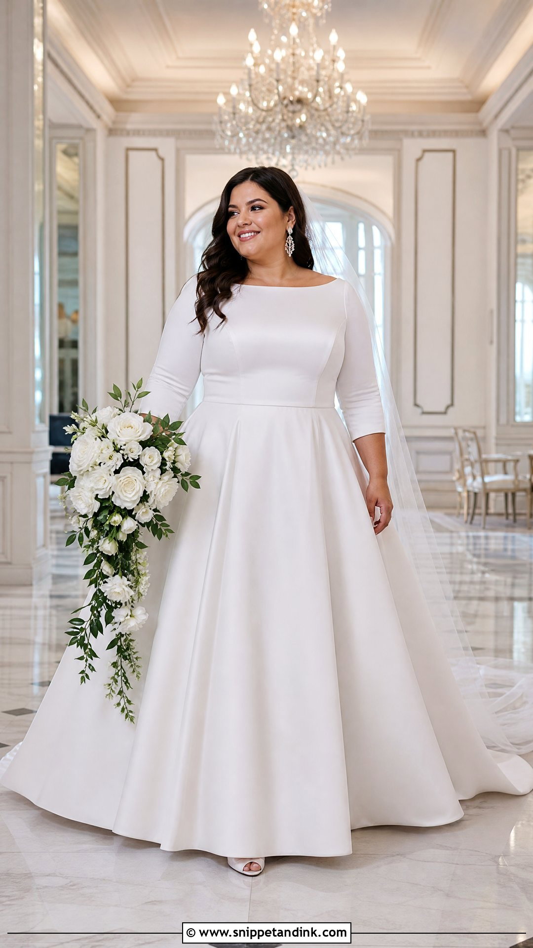Plus Size A Line Sabrina Wedding Dress - Snippet and Ink - 20 Sabrina Wedding Dress Ideas