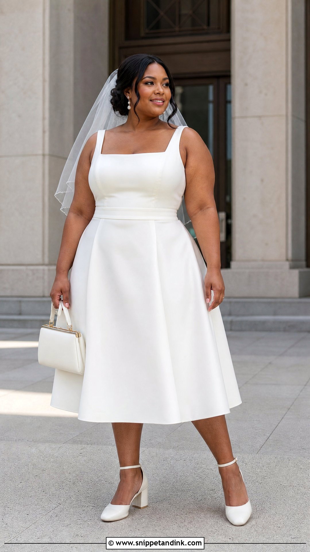 Plus Size A Line Short Civil Wedding Dress - Snippet and Ink - 20 Short Civil Wedding Dresses