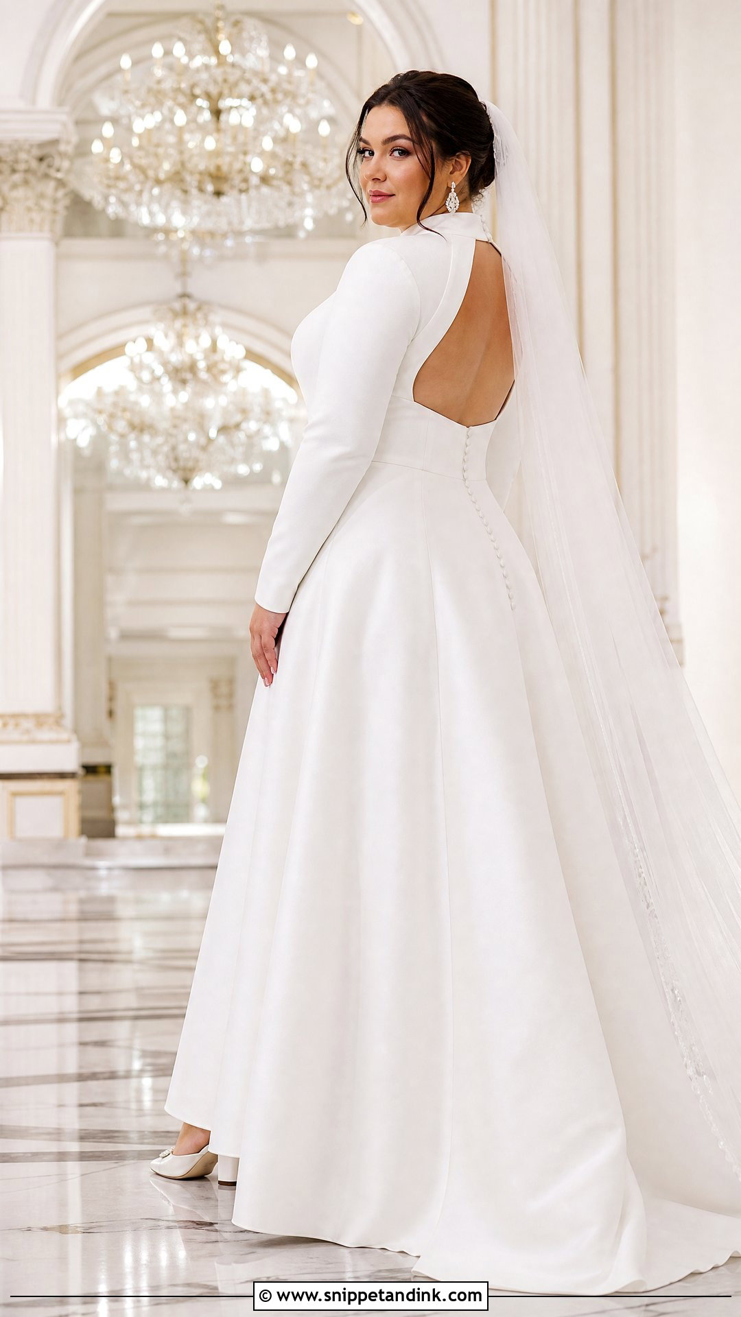 Plus Size A Line Turtle Neck Wedding Gown - Snippet and Ink - 20 Turtle Neck Wedding Gown Ideas