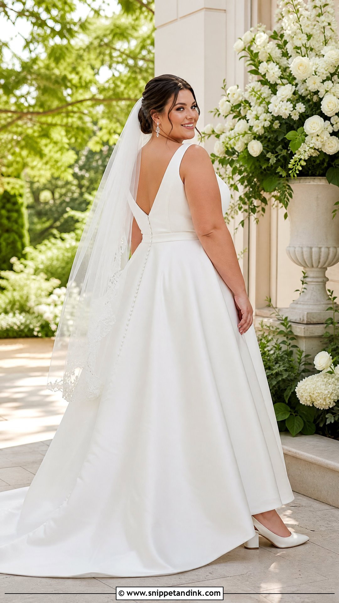 Plus Size A Line V Back Wedding Dress - Snippet and Ink - 20 V Back Wedding Dress Ideas