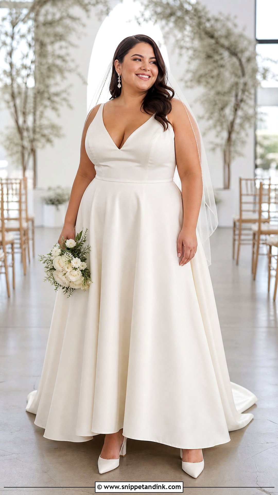 Plus Size A Line Wedding Dress - Snippet and Ink - 20 Plus Size Bride Dress Ideas
