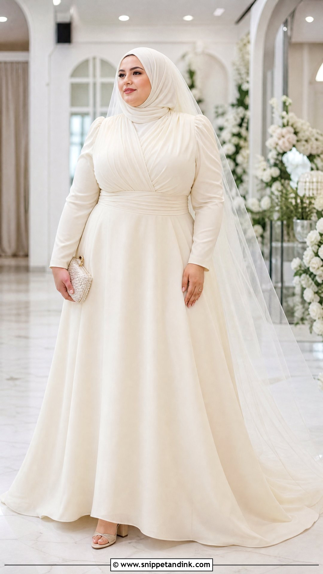 Plus Size A Line Wedding Dress With Hijab - Snippet and Ink - 20 Wedding Dresses with Hijab