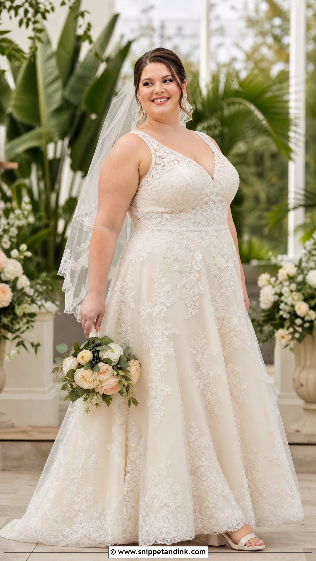 Plus Size A Line Wedding Dress With Lace Overlay - Snippet and Ink - 20 Wedding Dress with Lace Overlay Ideas