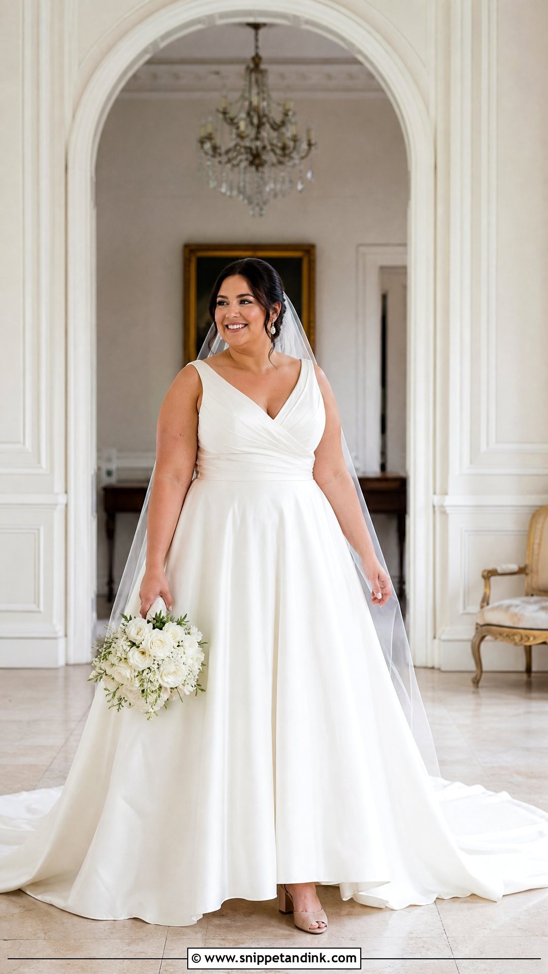Plus Size A Line Wedding Dress With Long Train - Snippet and Ink - 20 Wedding Dresses with Long Trains