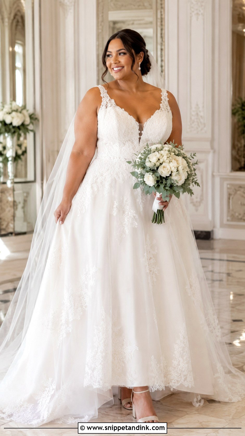 Plus Size A Line Wedding Dress With Wide Lace Straps - Snippet and Ink - 20 A Line Wedding Dress with Straps Ideas