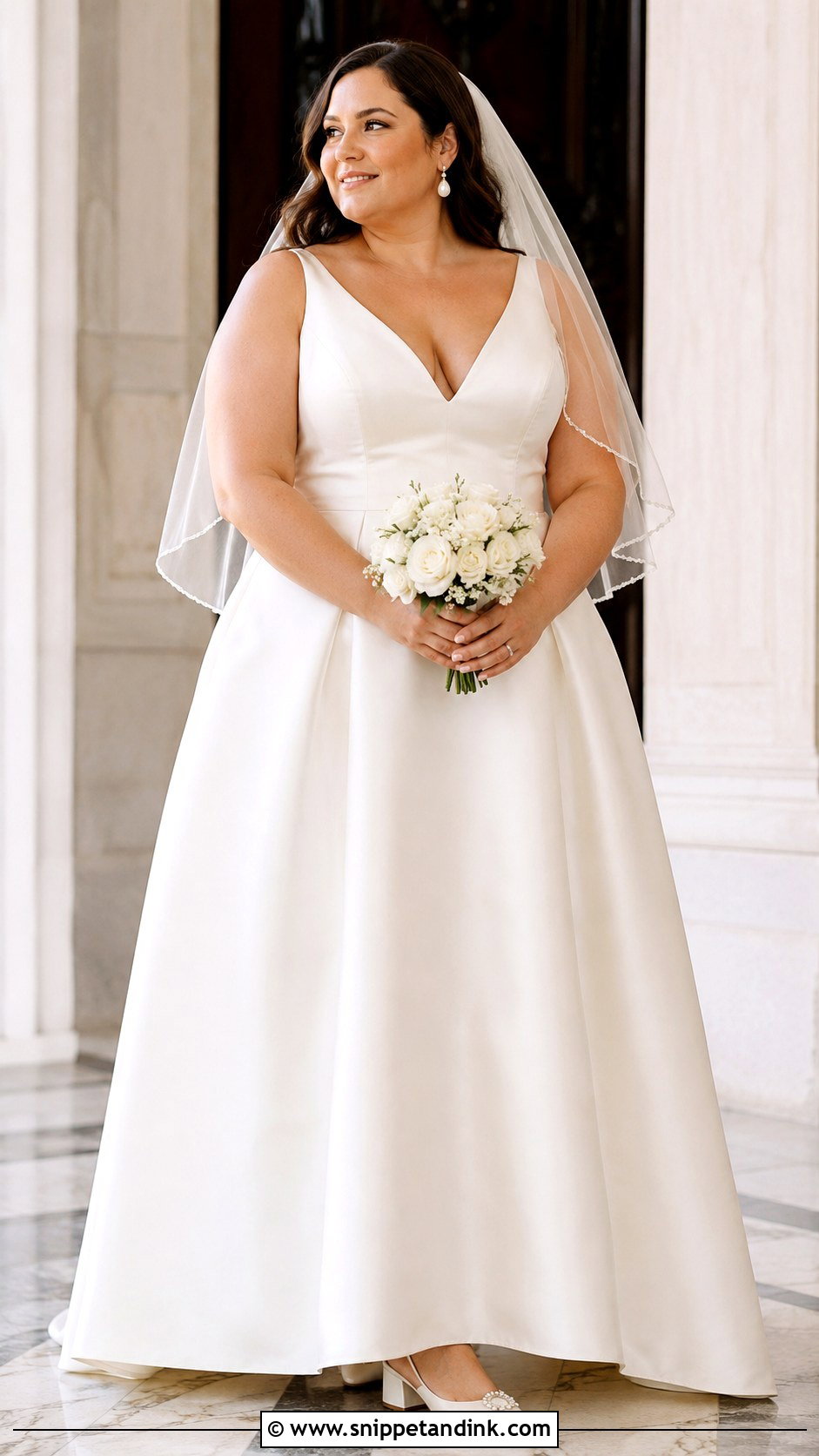 Plus Size A Line Wedding Gown - Snippet and Ink - 30 Plus Size Wedding Gowns