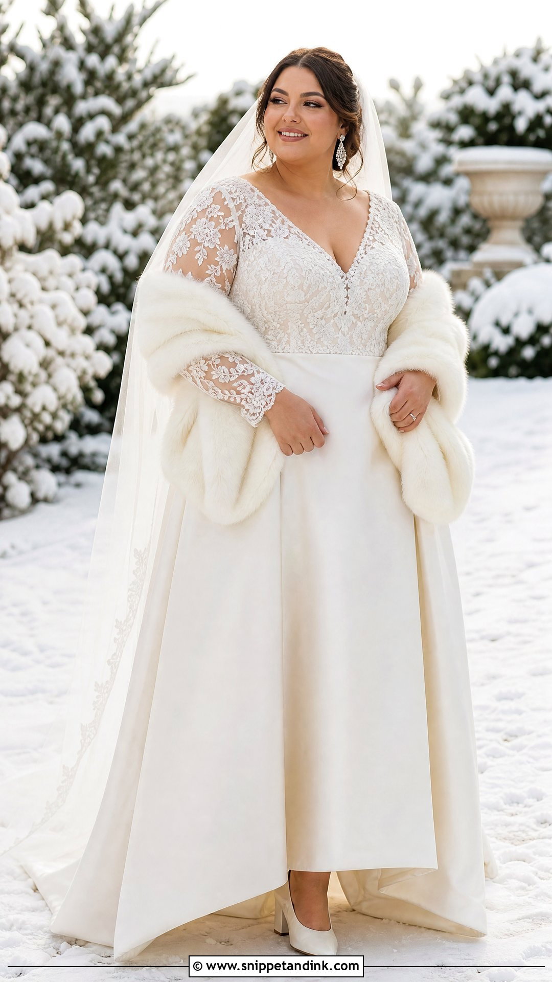 Plus Size A Line Winter Wedding Dress - Snippet and Ink - 20 Winter Wonderland Wedding Dress Ideas