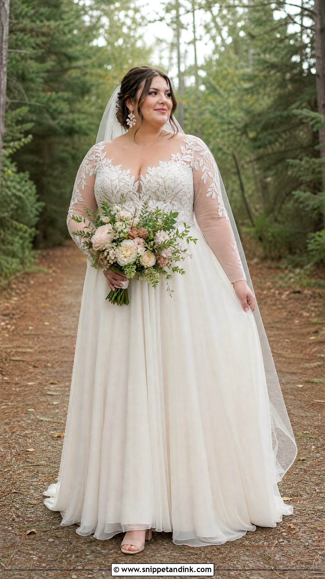 Plus Size A Line Woodland Wedding Dress - Snippet and Ink - 25 Woodland Wedding Dress Ideas
