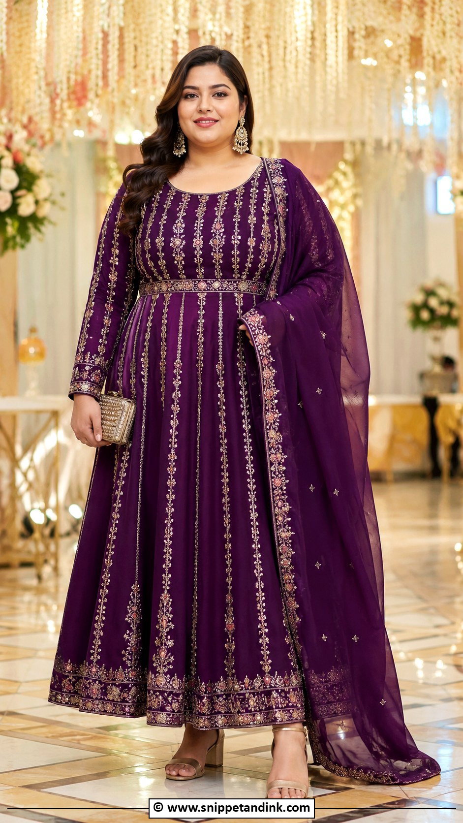 Plus Size Anarkali For Sangeet - Snippet and Ink - 35 Sangeet Outfit Ideas