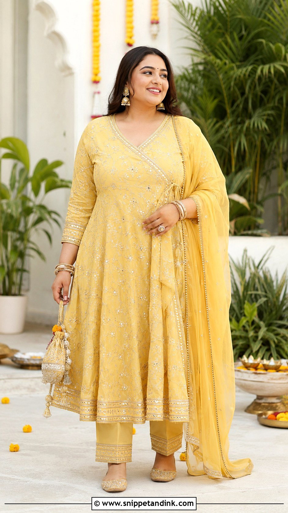 Plus Size Angrakha Suit for Wedding - Snippet and Ink - 30 Plus Size Indian Outfits for Wedding