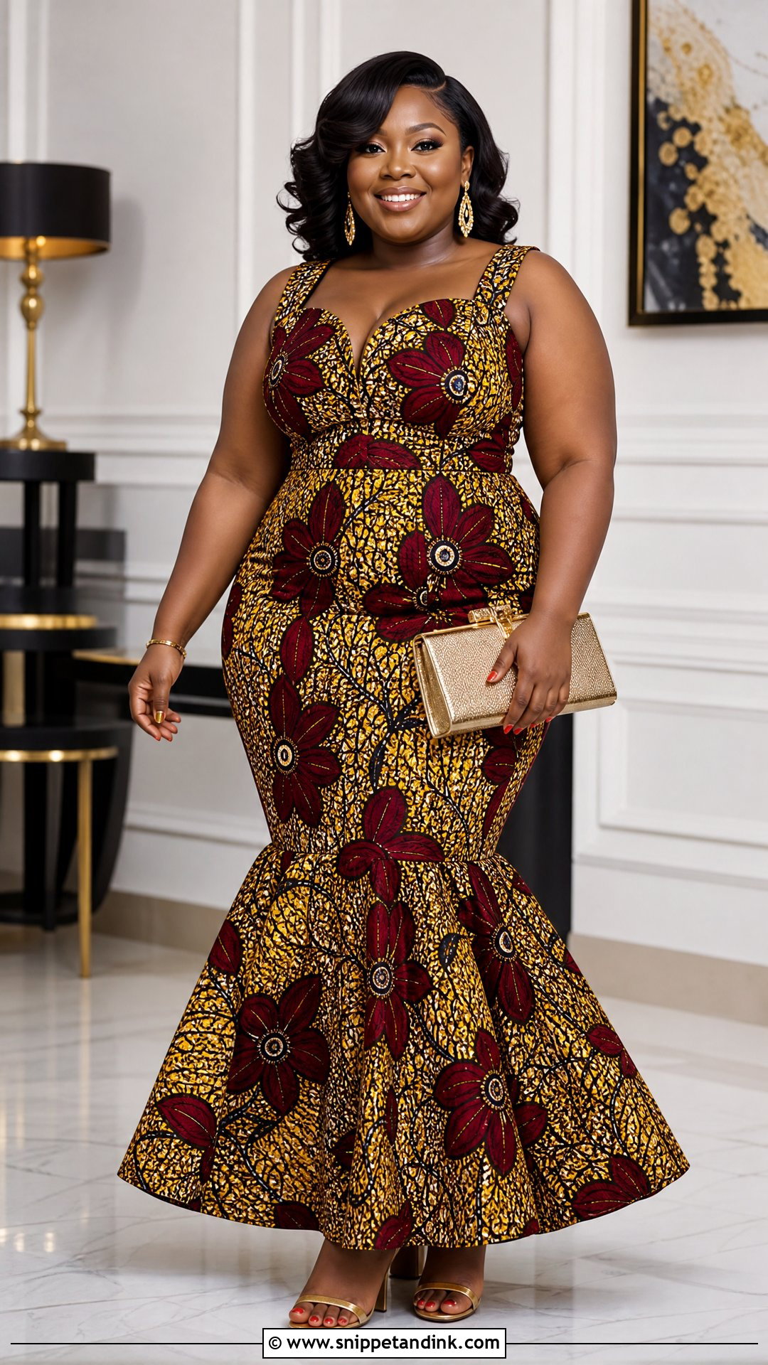 Plus Size Ankara Mermaid Gown - Snippet and Ink - 20 Ankara Mermaid Gown Ideas