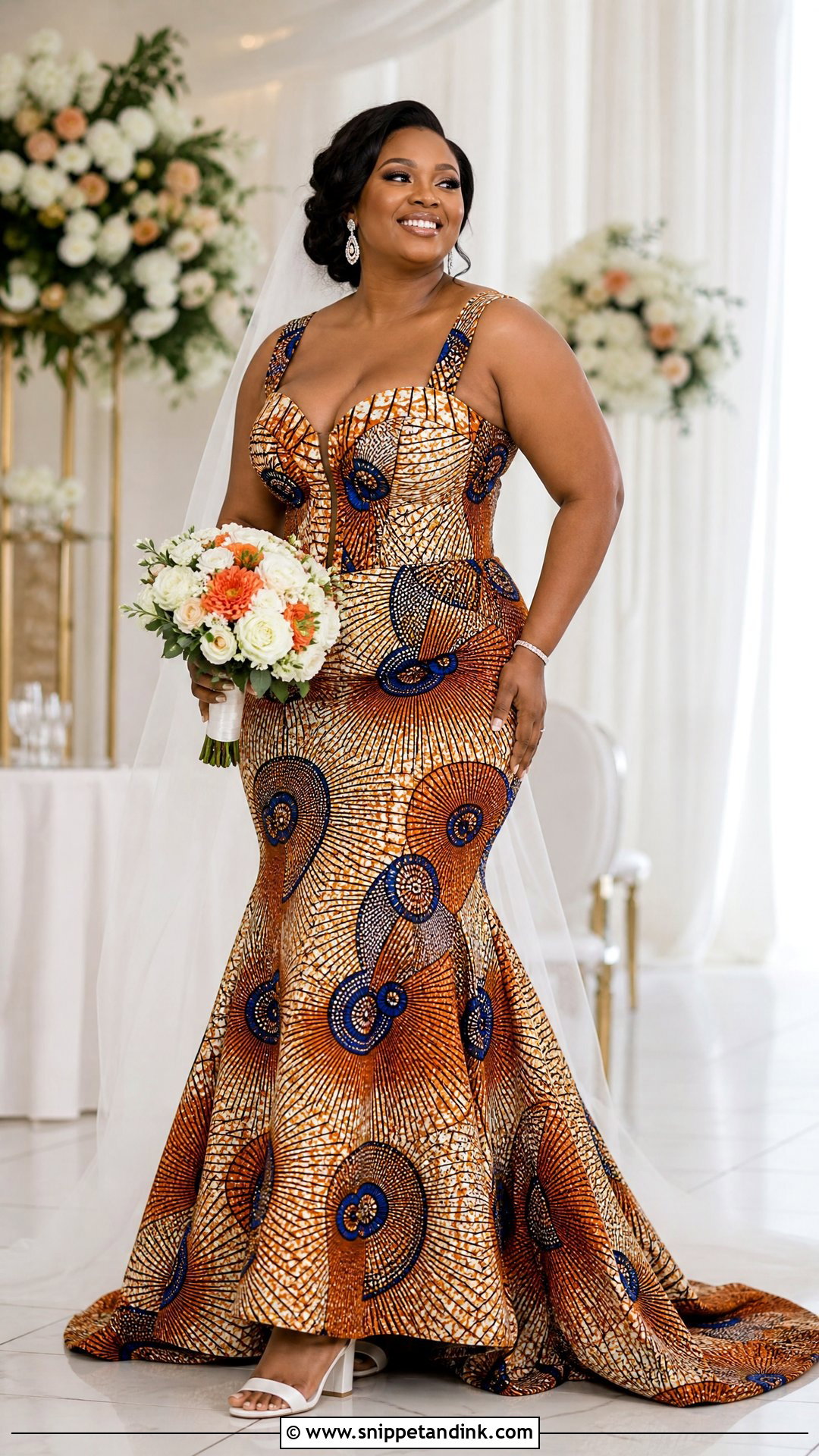 Plus Size Ankara Wedding Gown - Snippet and Ink - 20 Ankara Wedding Gowns