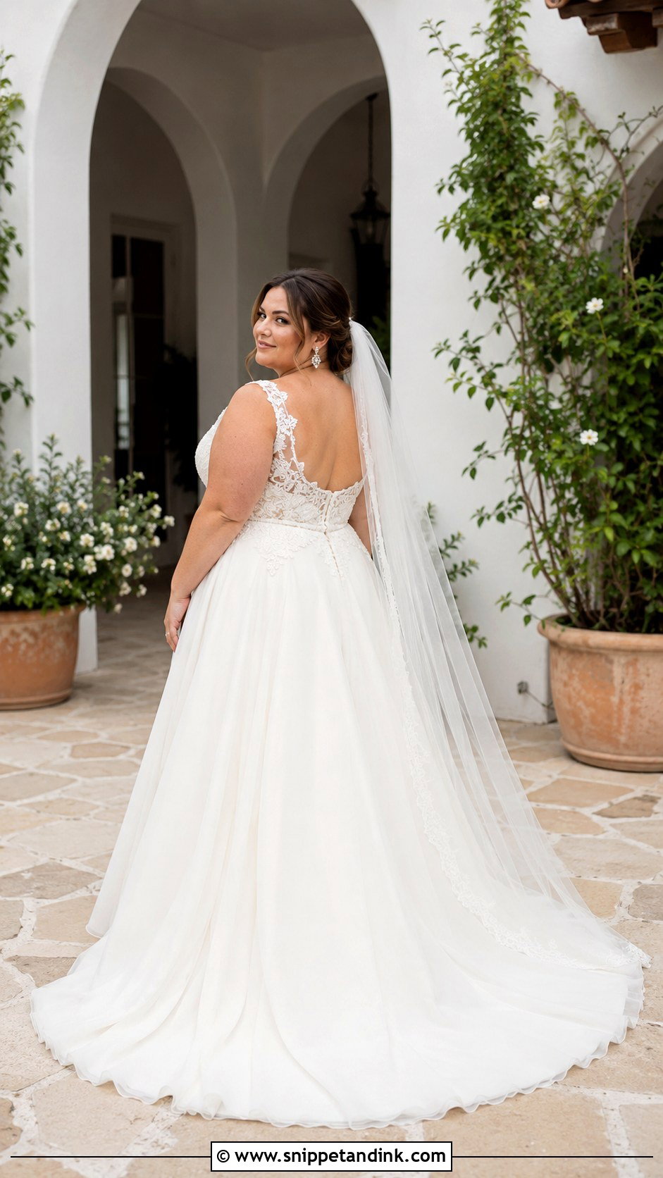Plus Size Backless Bridal Gown - Snippet and Ink - 20 Backless Bridal Gowns