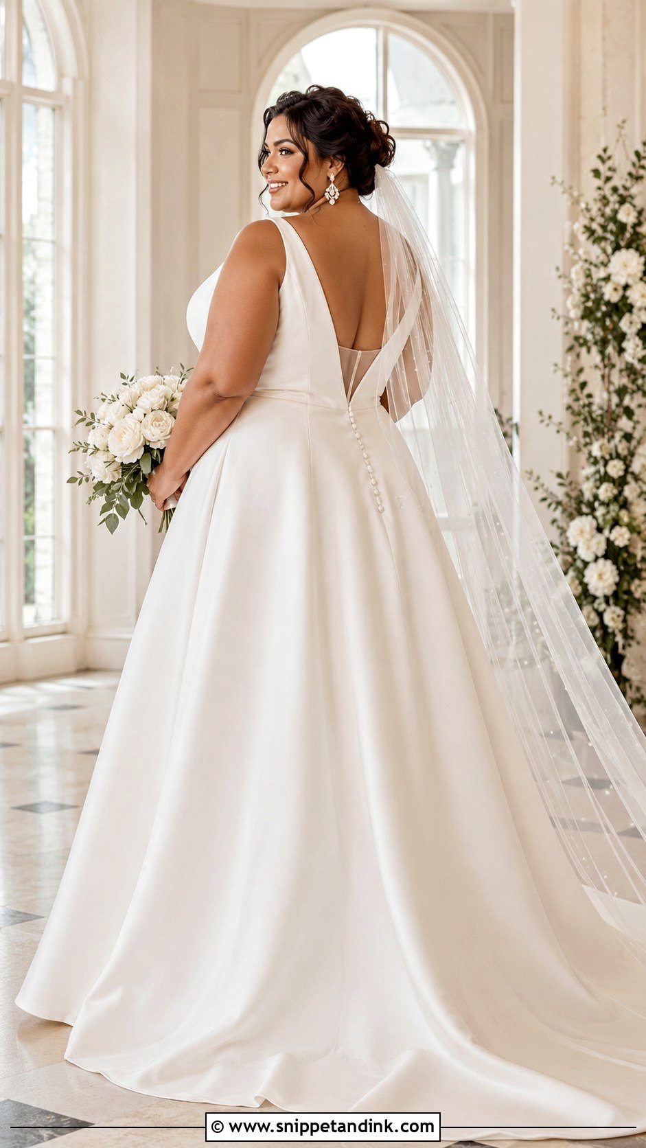 Plus Size Backless Wedding Gown - Snippet and Ink - 20 Backless Wedding Gown Ideas