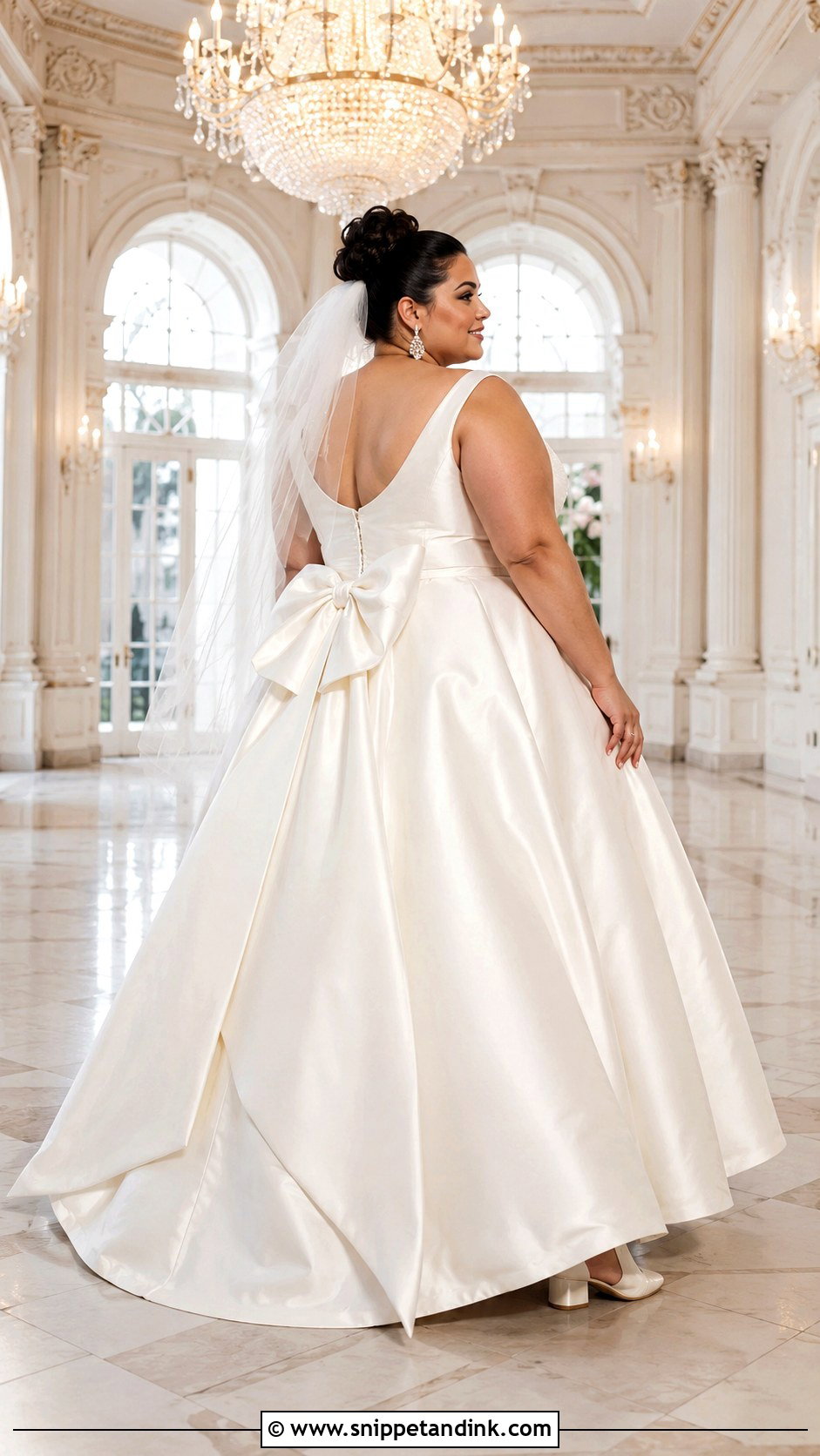Plus Size Ball Gown Wedding Dress with Bow - Snippet and Ink - 20 Wedding Dresses with Bow