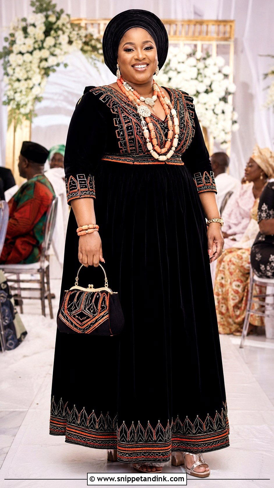 Plus Size Bamenda Toghu Empire Waist Gown - Snippet and Ink - 20 Bamenda Traditional Wedding Dress Ideas