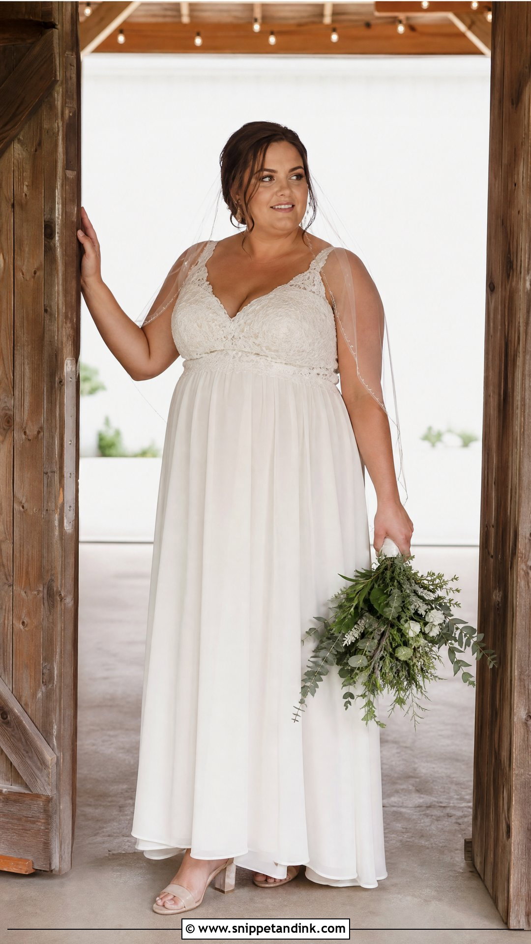 Plus Size Barn Wedding Dress With Empire Waist - Snippet and Ink - 25 Barn Wedding Dresses