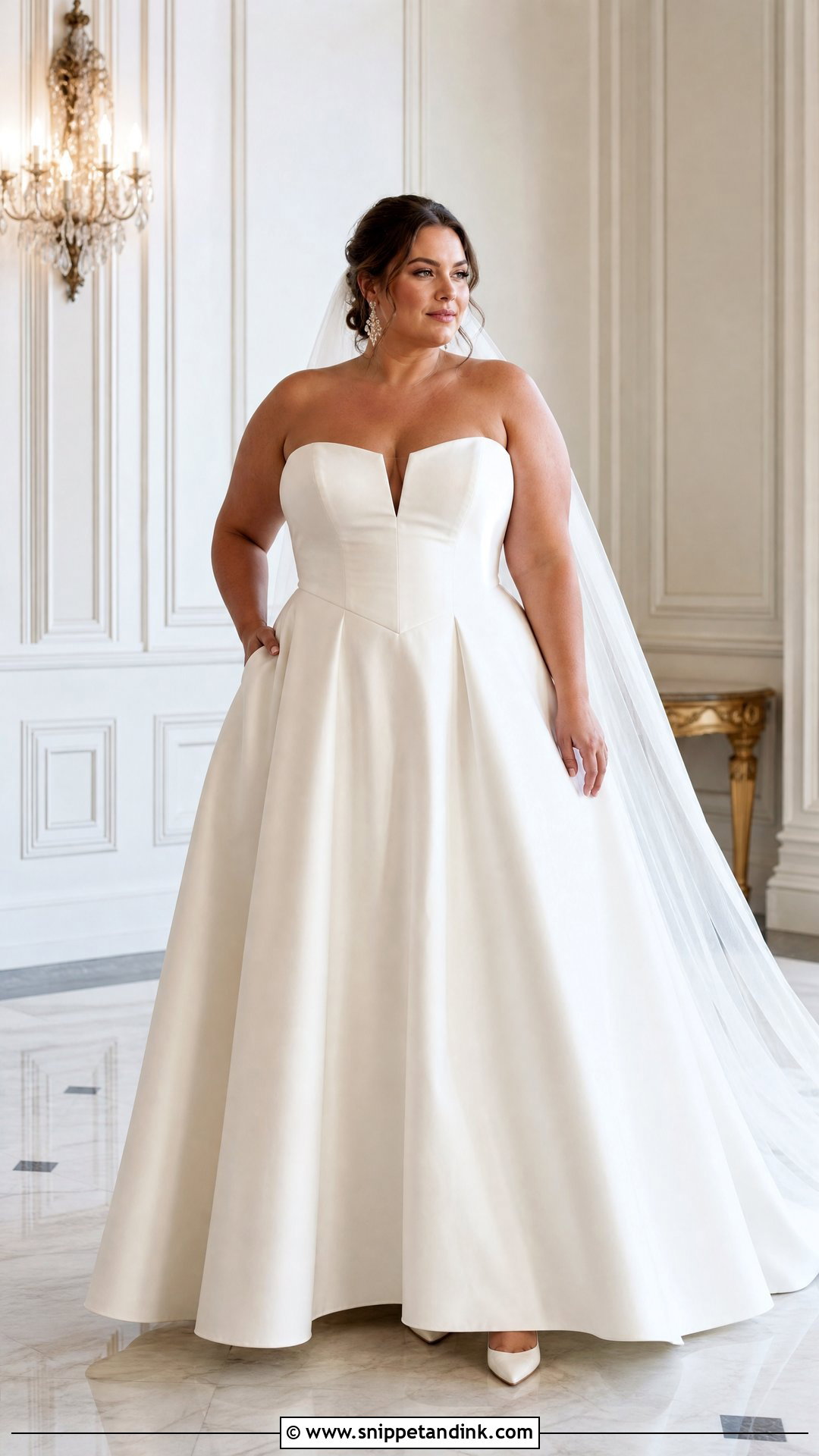 Plus Size Basque Waist A Line Wedding Dress - Snippet and Ink - 20 Plus Size a Line Wedding Dresses