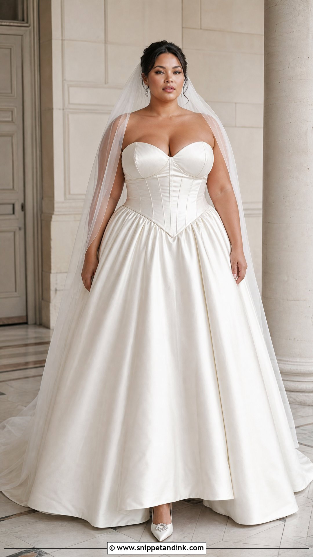 Plus Size Basque Waist Ball Gown Wedding Dress - Snippet and Ink - 20 Plus Size Ball Gown Wedding Dresses