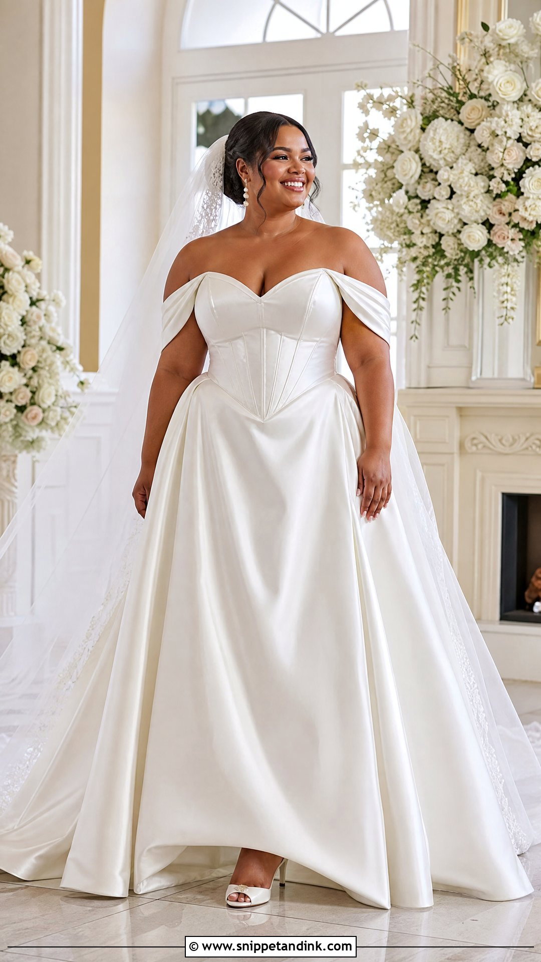 Plus Size Basque Waist Bridal Dress - Snippet and Ink - 25 Plus Size Bridal Dresses