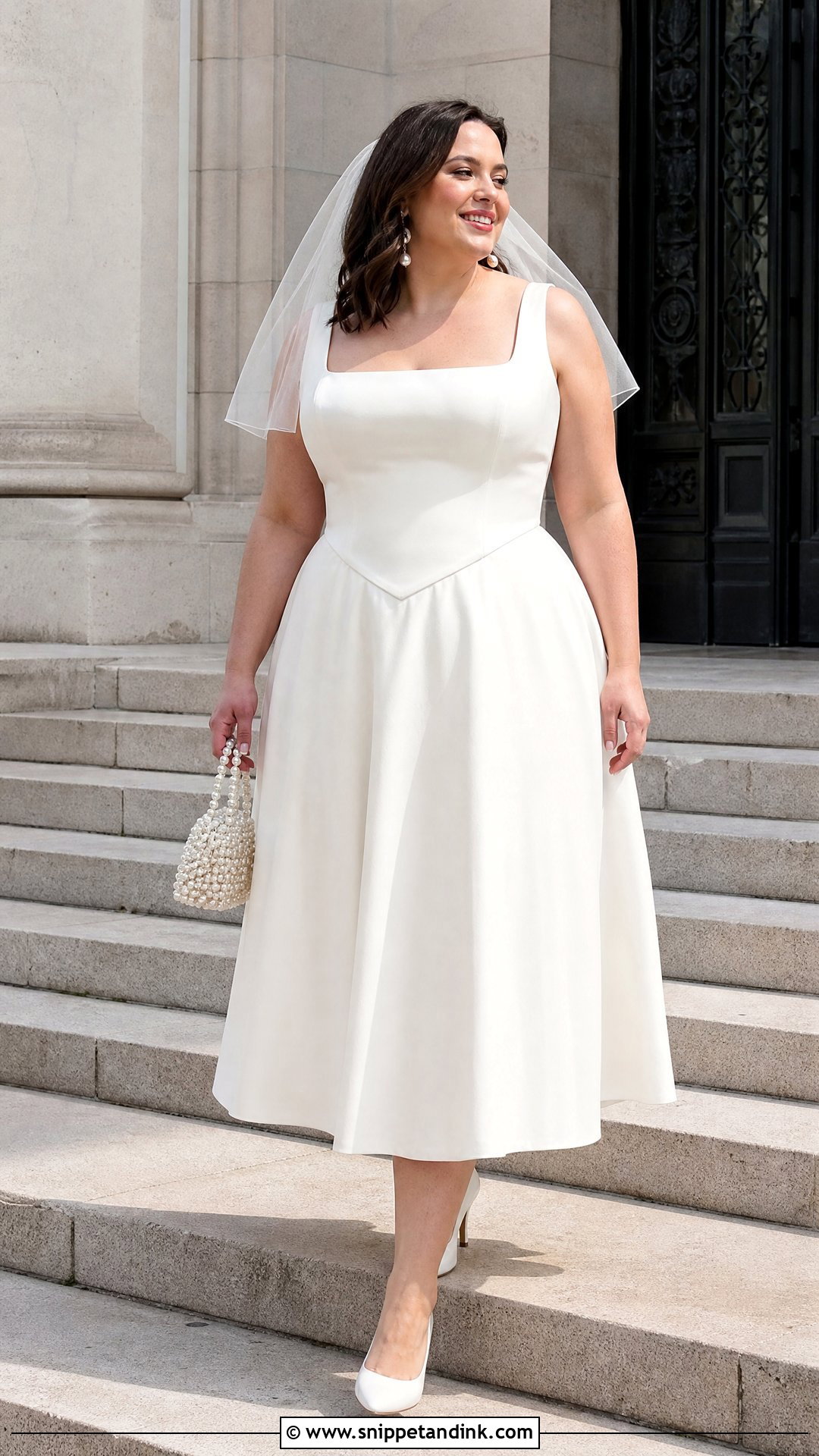 Plus Size Basque Waist Civil Wedding Dress - Snippet and Ink - 20 Plus Size Civil Wedding Dress Ideas