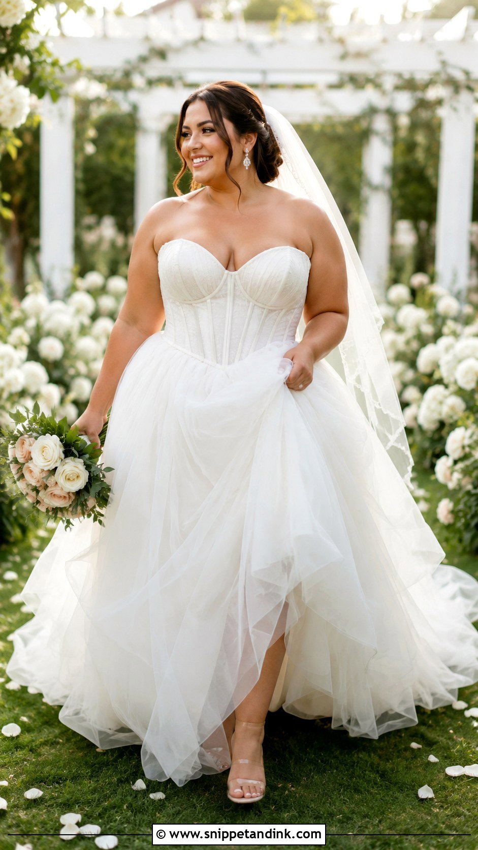 Plus Size Basque Waist Sweetheart Tulle Dress - Snippet and Ink - 20 Basque Waist Wedding Dress Plus Size Ideas