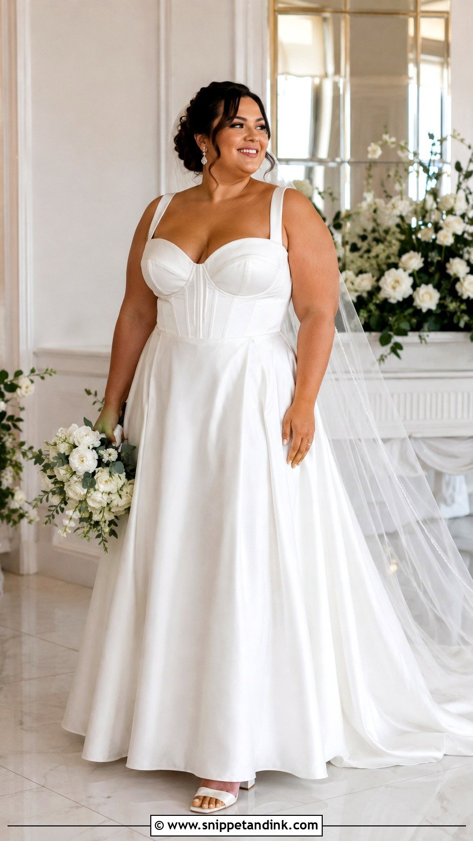 Plus Size Basque Waist Wedding Dress - Snippet and Ink - 20 Basque Waist Wedding Ideas