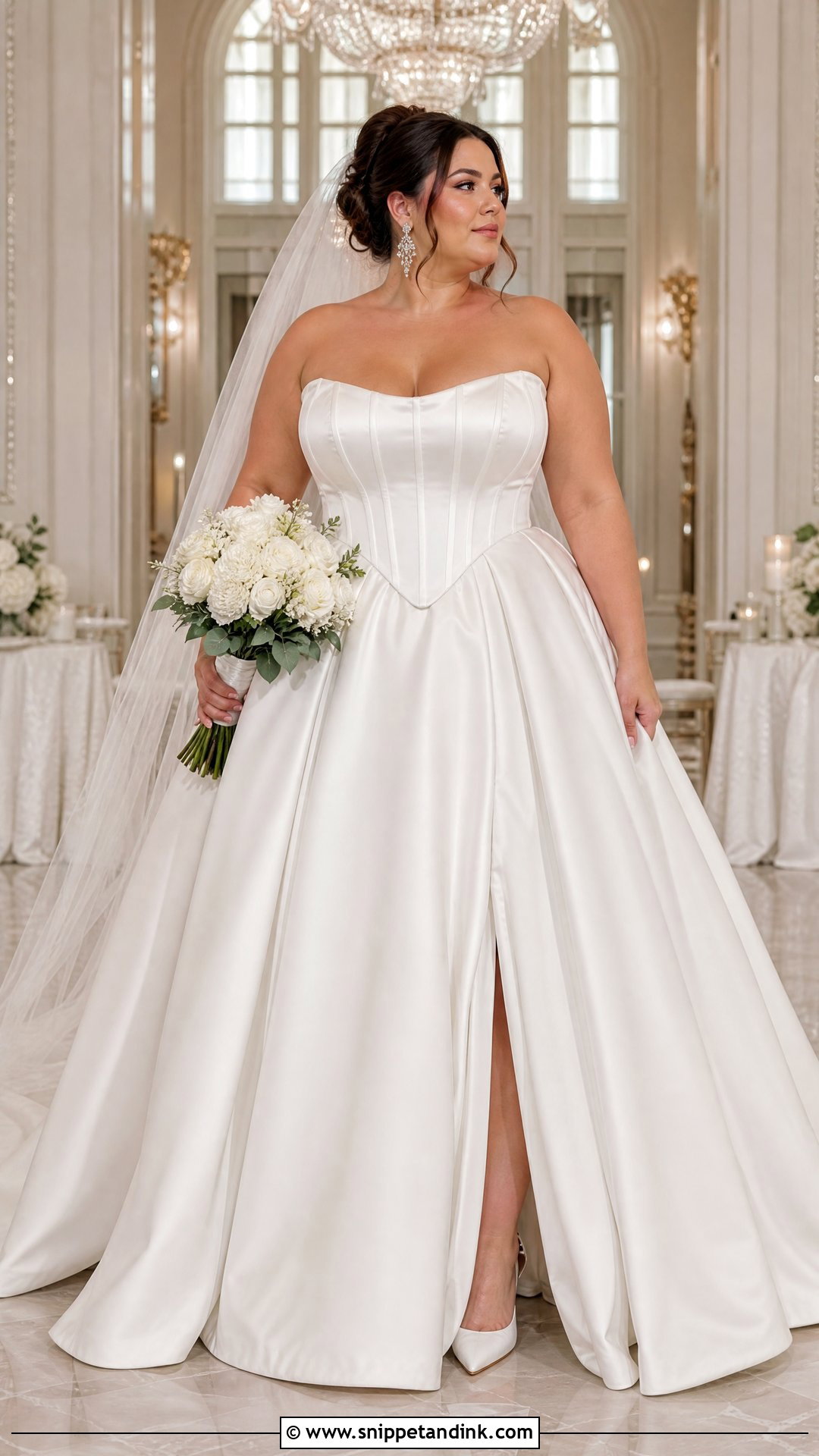 Plus Size Basque Waist Wedding Dress - Snippet and Ink - 20 Wedding Dress for Plus Size Women Ideas
