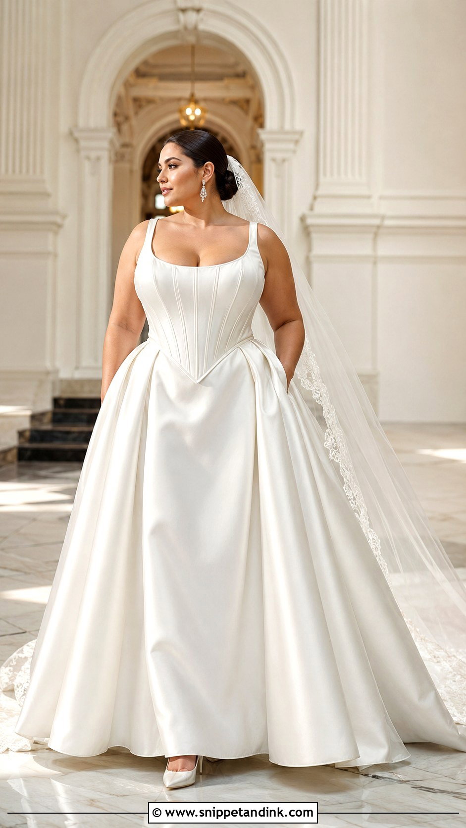 Plus Size Basque Waist Wedding Dress - Snippet and Ink - 20 Large Wedding Dress Ideas