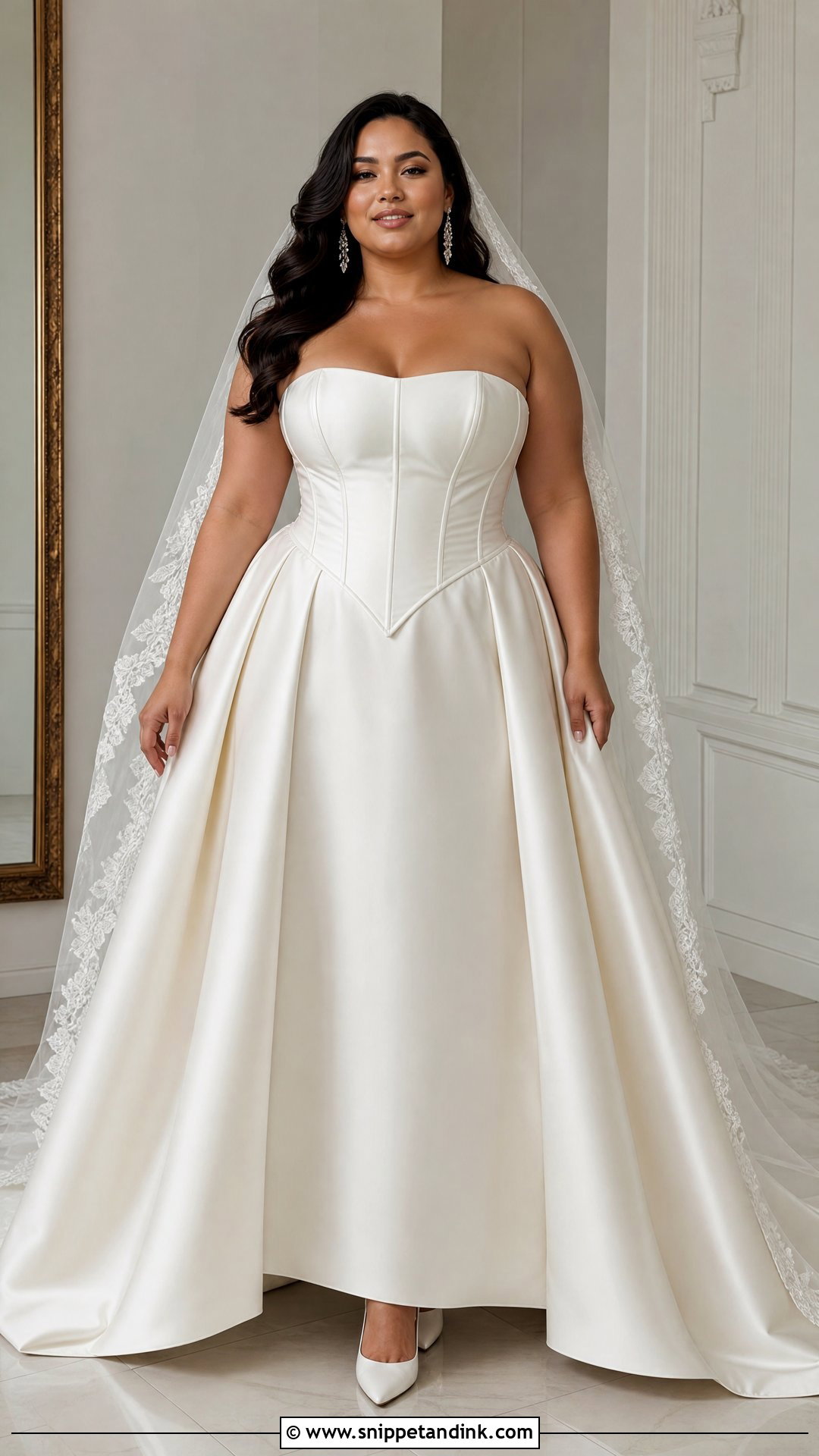 Plus Size Basque Waist Wedding Dress - Snippet and Ink - 20 Plus Size Bride Dress Ideas