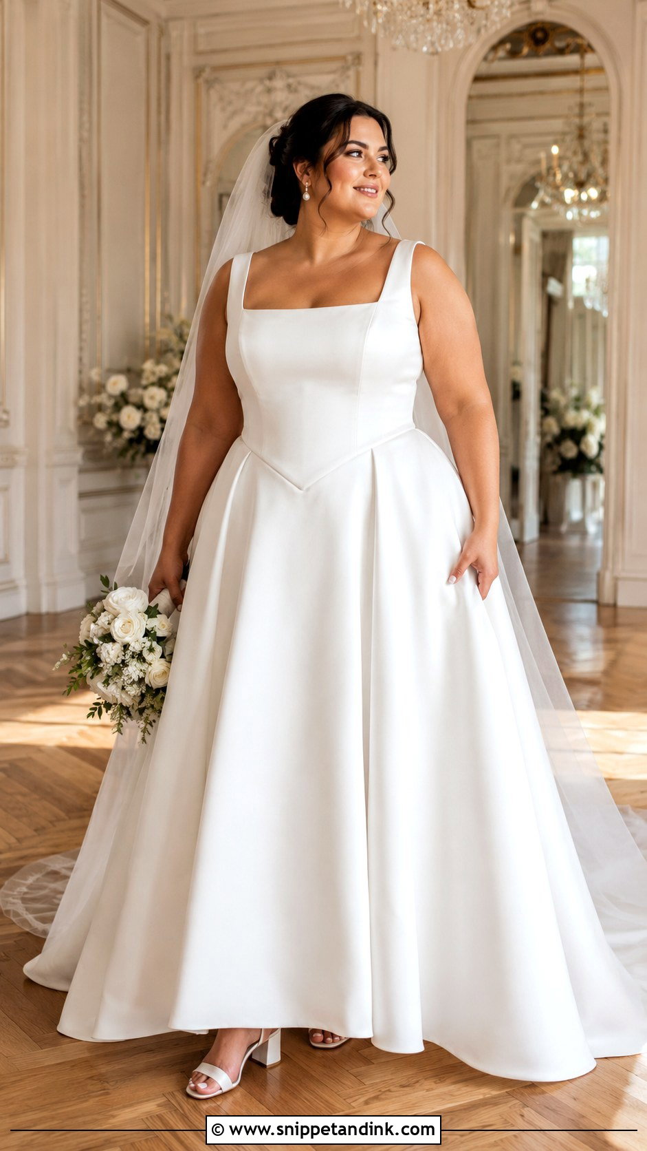 Plus Size Basque Waist Wedding Dress With Wide Straps - Snippet and Ink - 20 Basque Waist Wedding Dress with Straps Ideas