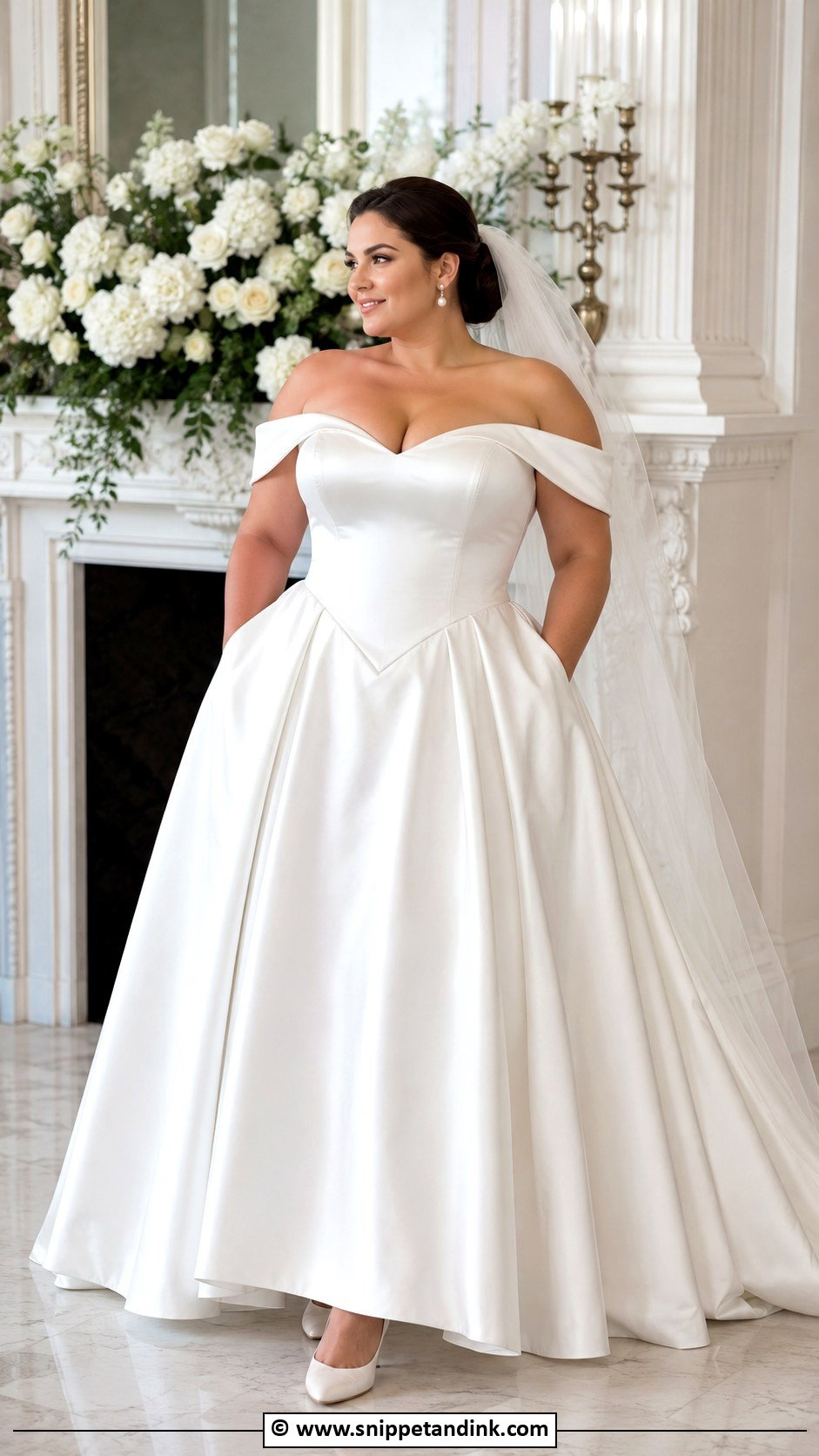 Plus Size Basque Waist Wedding Dress - Snippet and Ink - 35 Plus Size Wedding Dresses