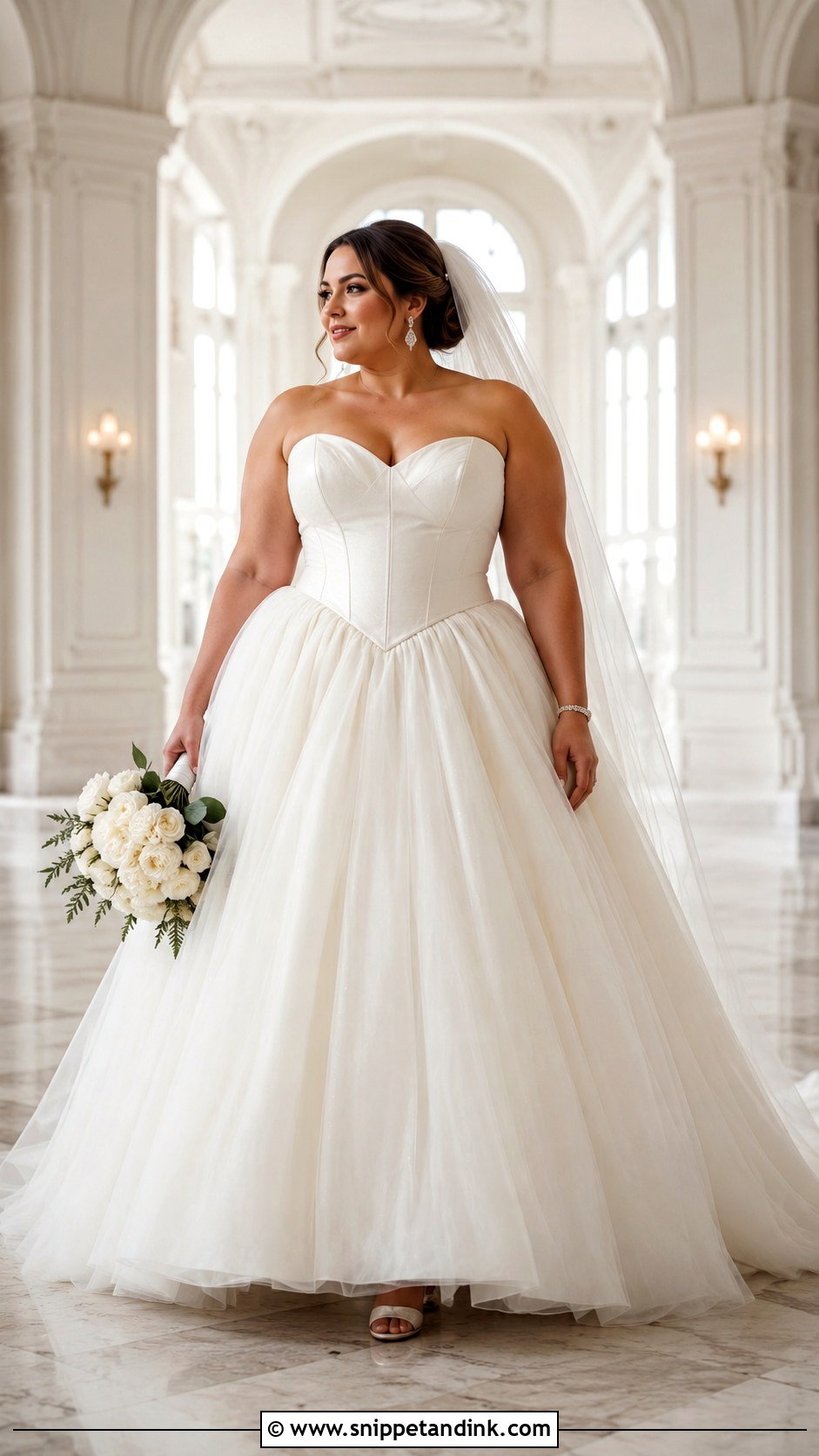 Plus Size Basque Waist Wedding Gown - Snippet and Ink - 30 Plus Size Wedding Gowns