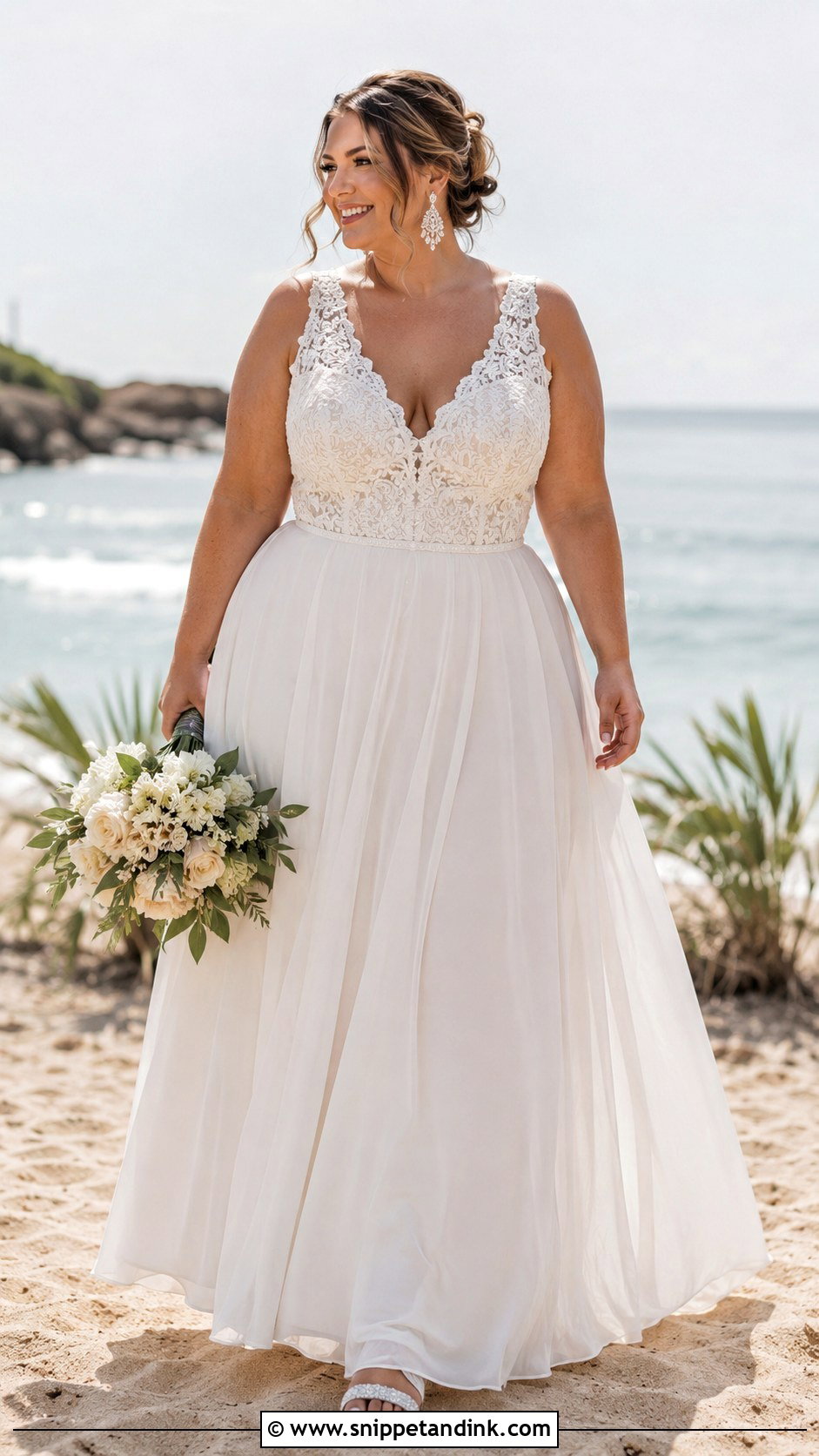 Plus Size Beach Wedding Dress - Snippet and Ink - 30 Beach Wedding Dresses