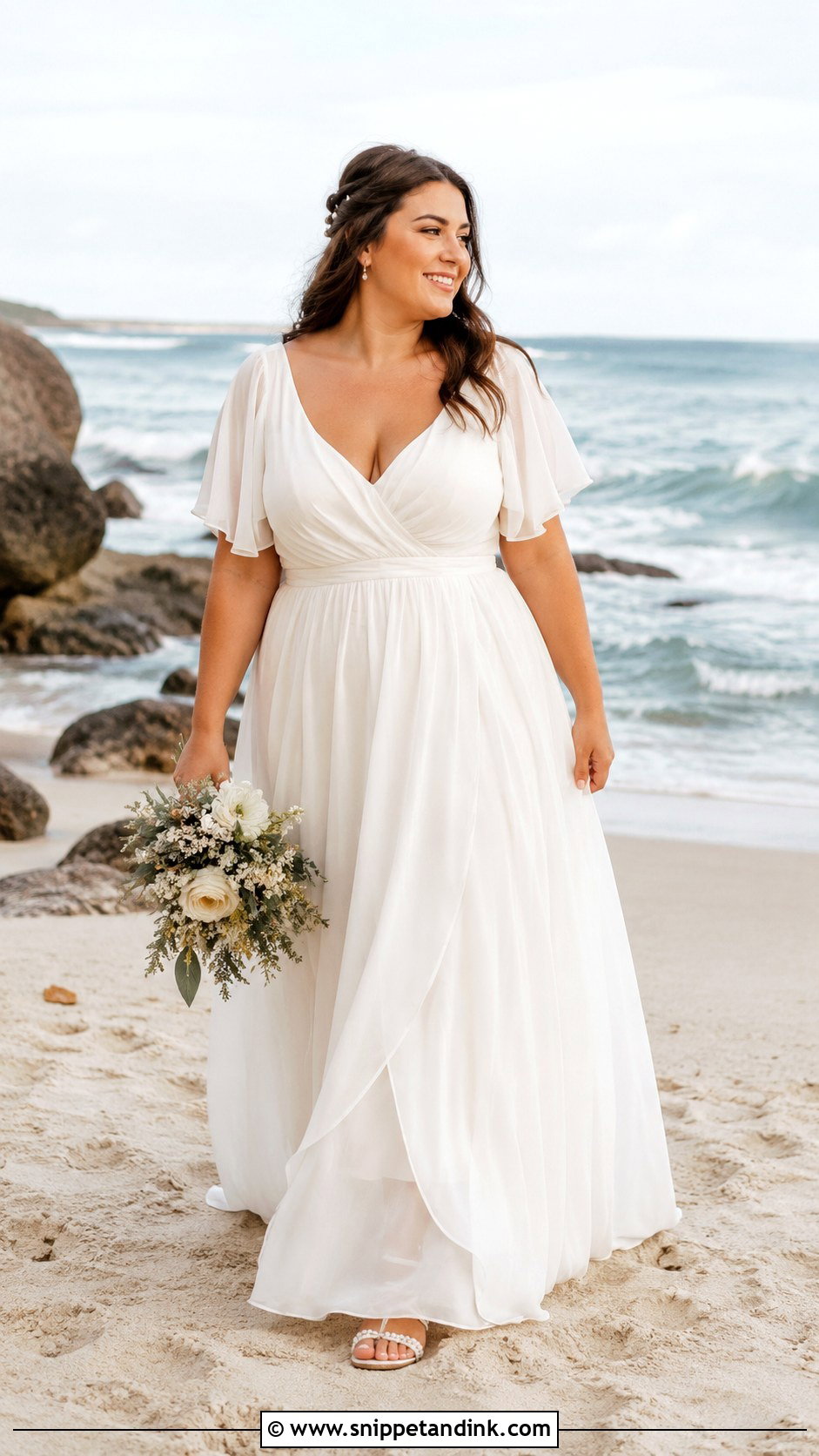 Plus Size Beach Wedding Dress With Sleeves - Snippet and Ink - 25 Plus Size Wedding Dresses with Sleeves