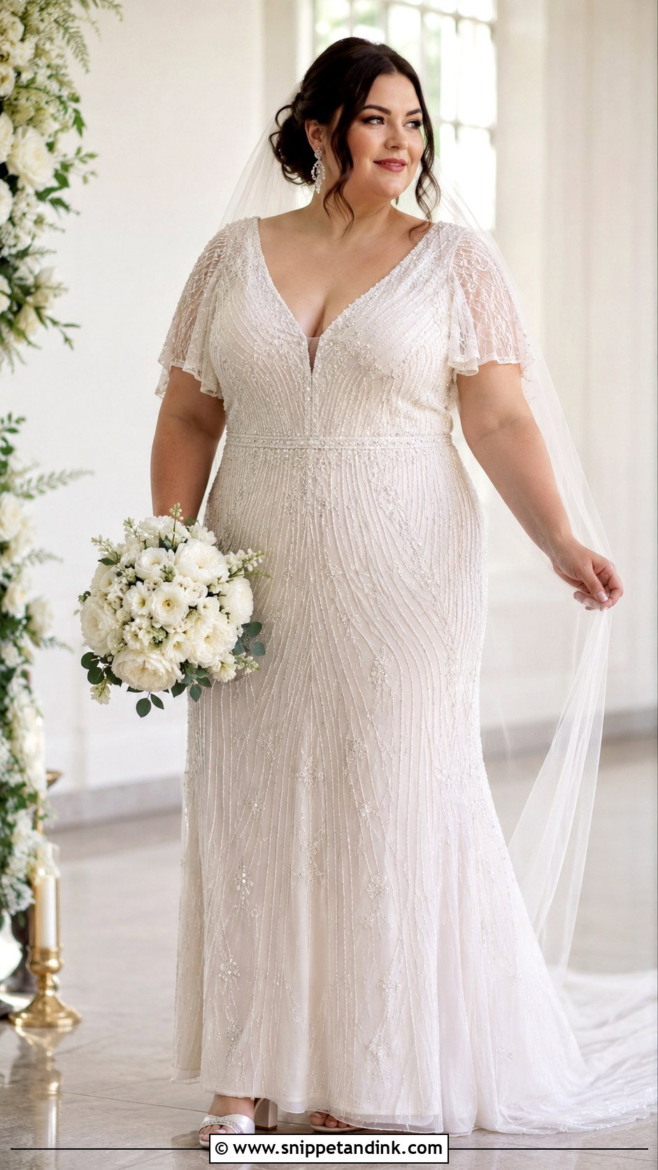 Plus Size Beaded 1920s Wedding Dress - Snippet and Ink - 20 1920s Inspired Wedding Dress Ideas