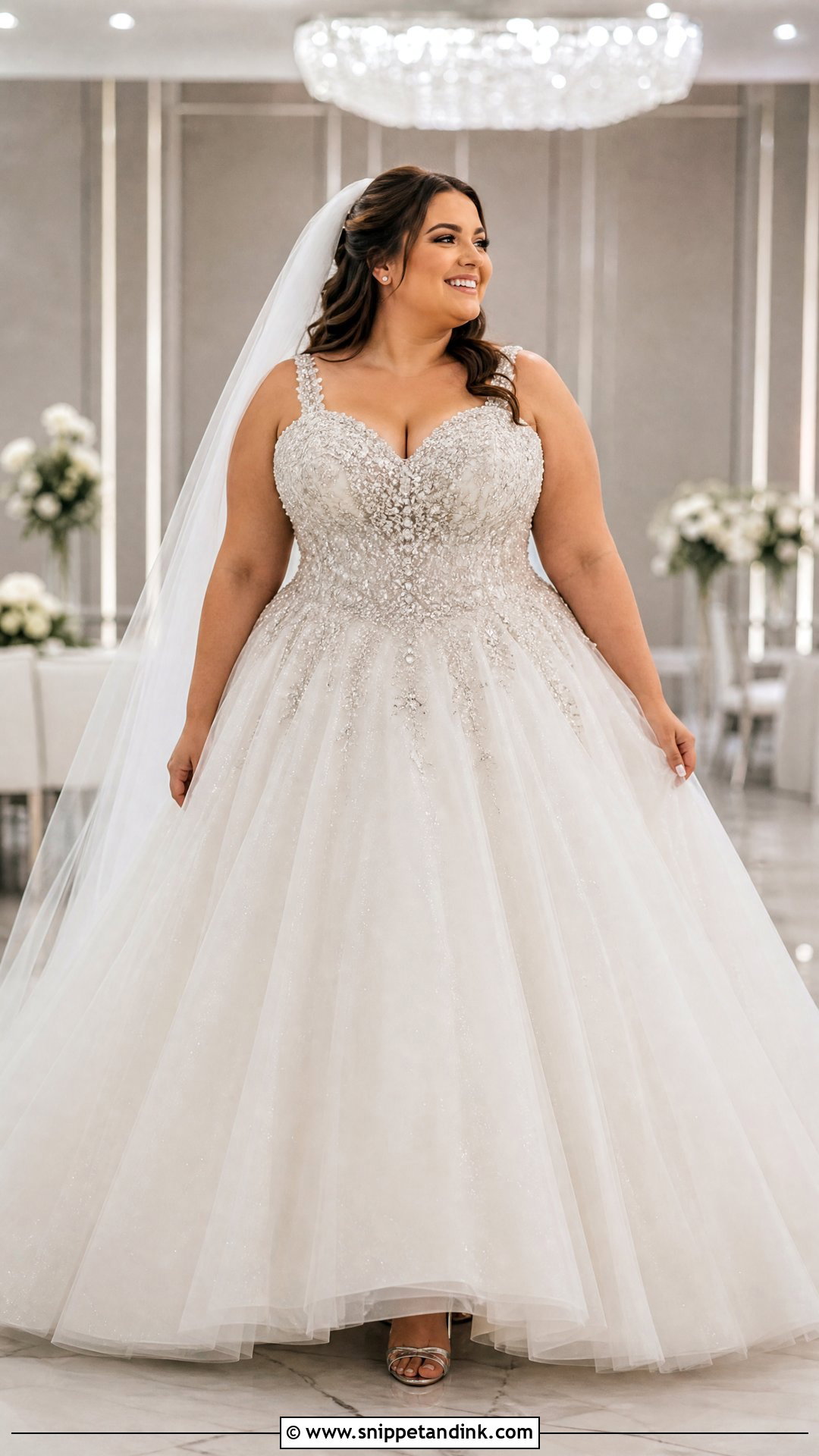 Plus Size Beaded Ball Gown Wedding Dress - Snippet and Ink - 20 Plus Size Ball Gown Wedding Dresses