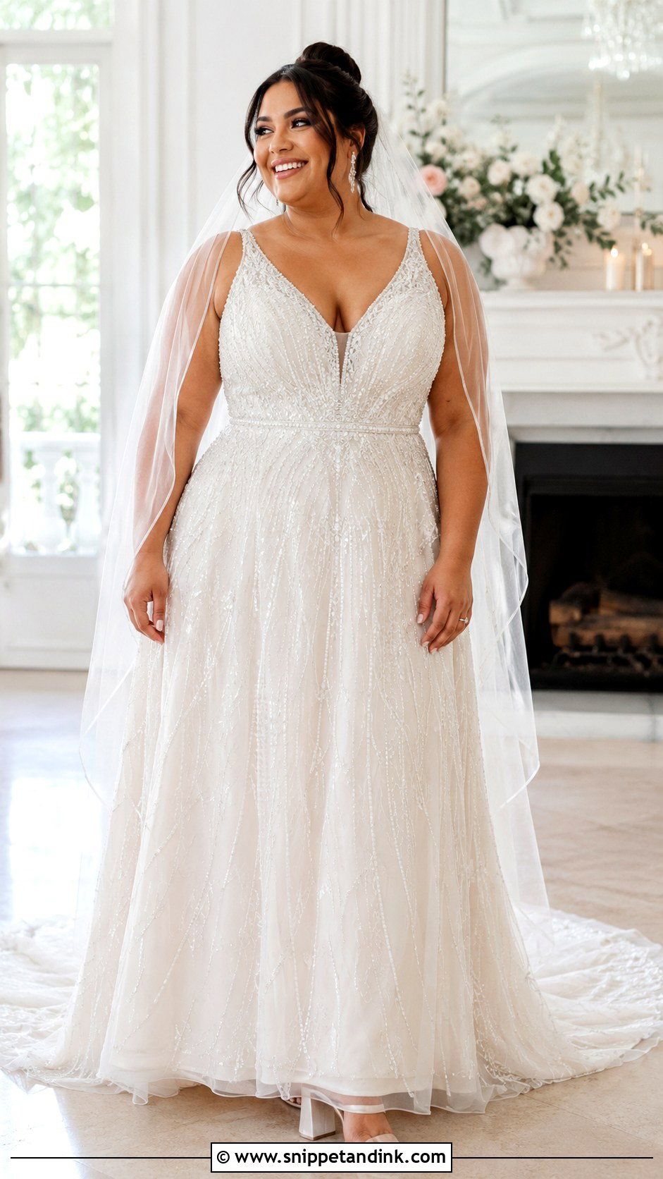 Plus Size Beaded Bridal Gown - Snippet and Ink - 20 Beaded Bridal Gown Ideas