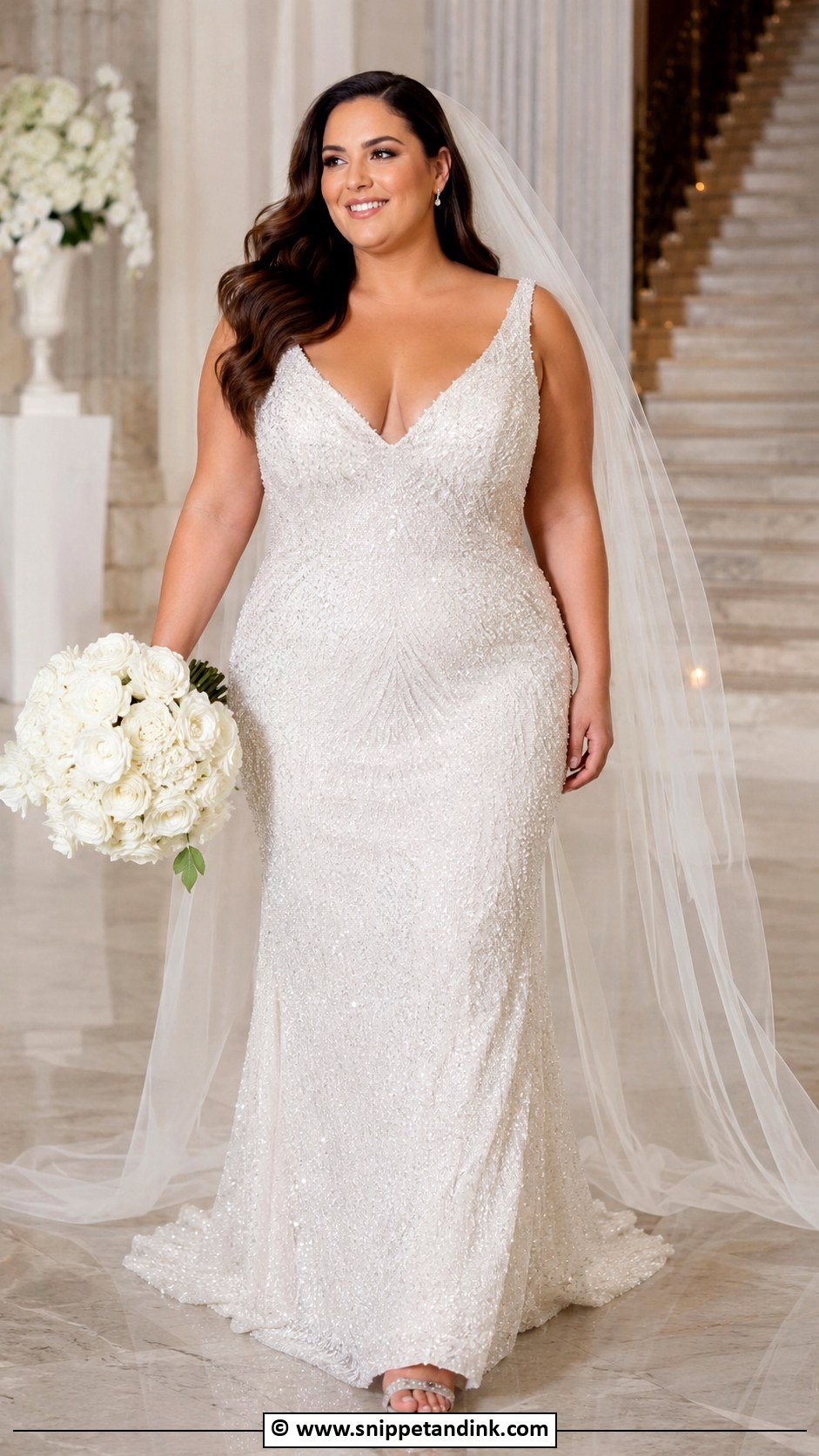 Plus Size Beaded Wedding Dress - Snippet and Ink - 35 Plus Size Wedding Dresses